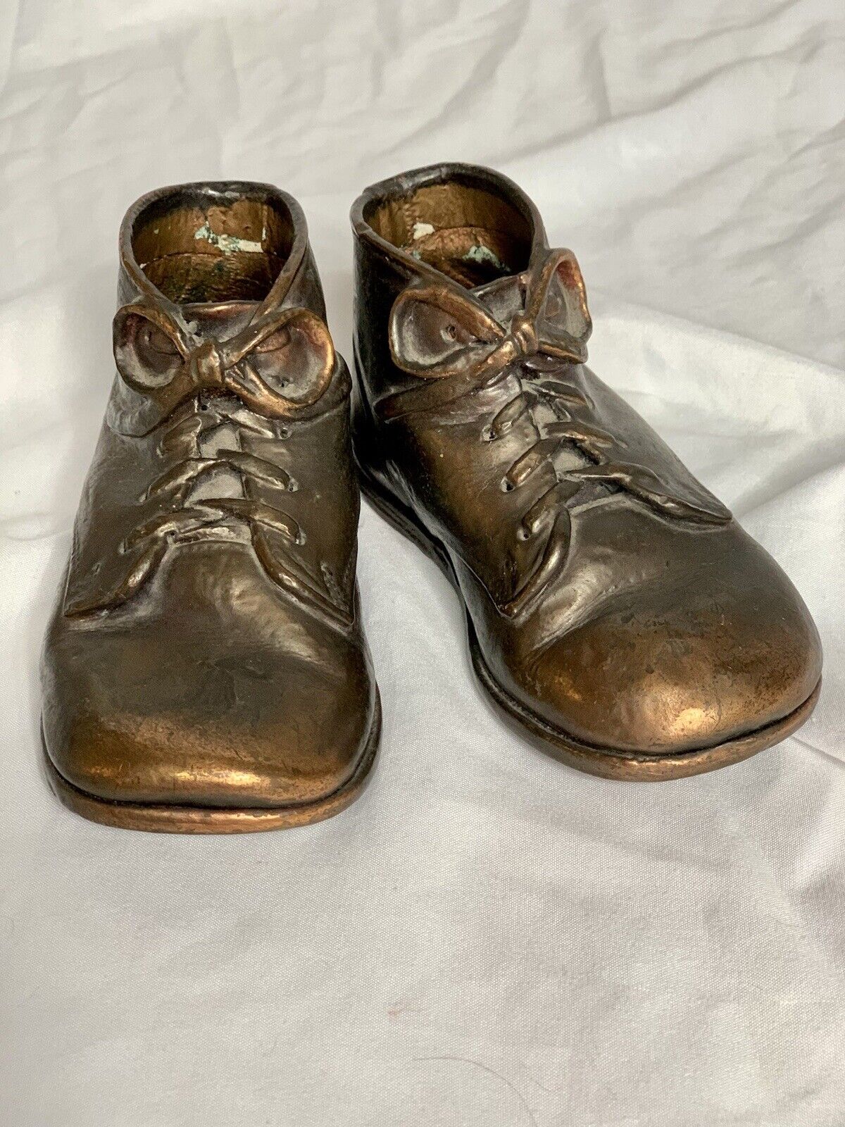 Bronze Baby Shoes  ~ 1950’s Toddler Pussy Foots Savage Leather Shoes