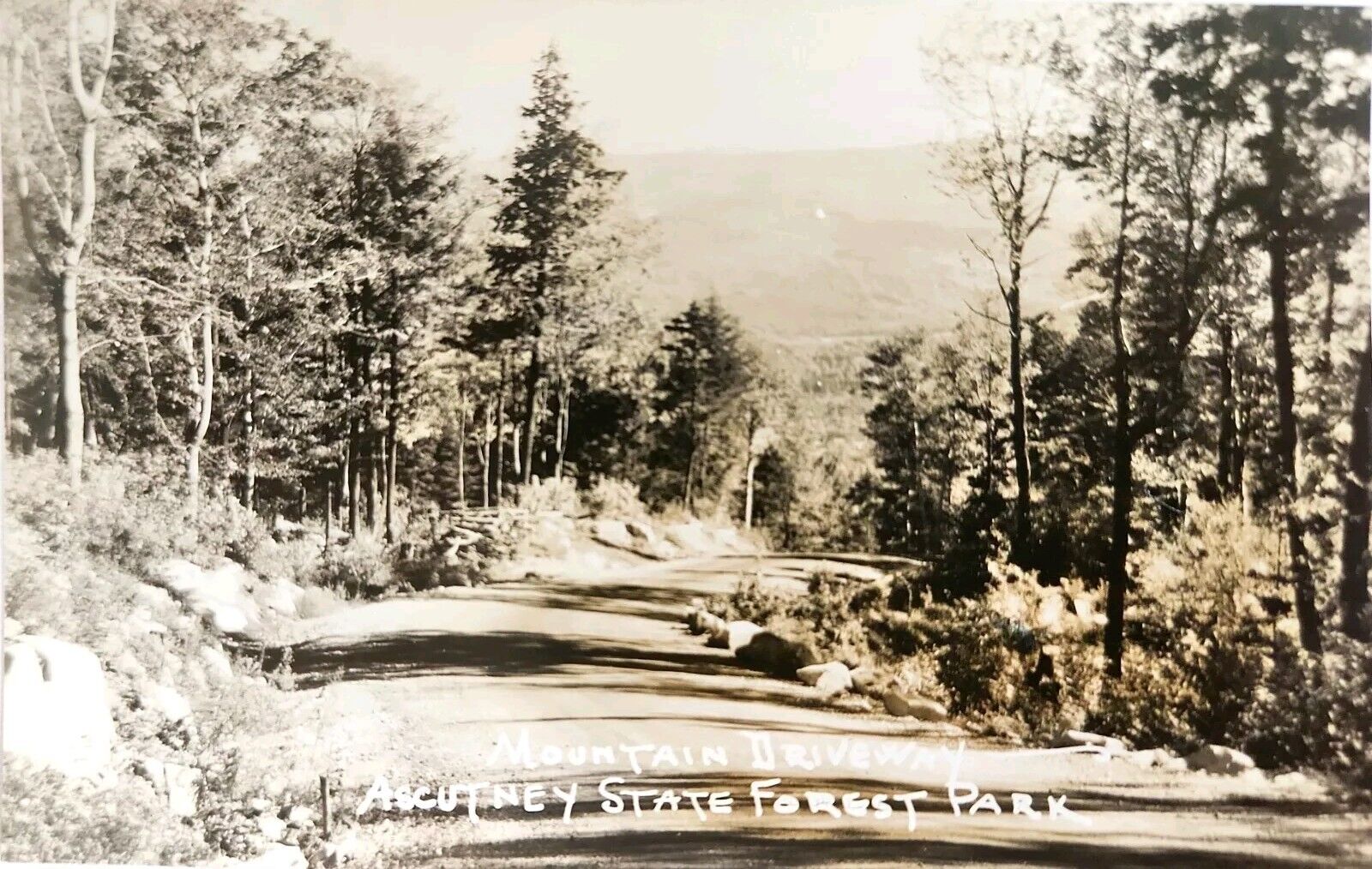 RPPC Ascutney Mountain, VT State Forest Road Vermont Unposted Postcard A3