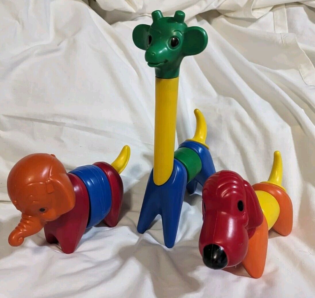 Vintage Tupperware Toys ZOO-IT-YOURSELF Funny Animal Set TupperToy Animals