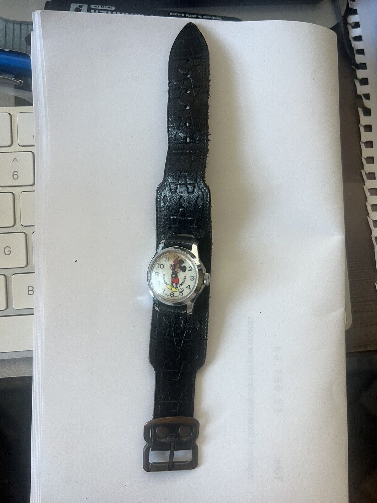 Mickey Mouse Vintage Watch ~1972. Leather Band