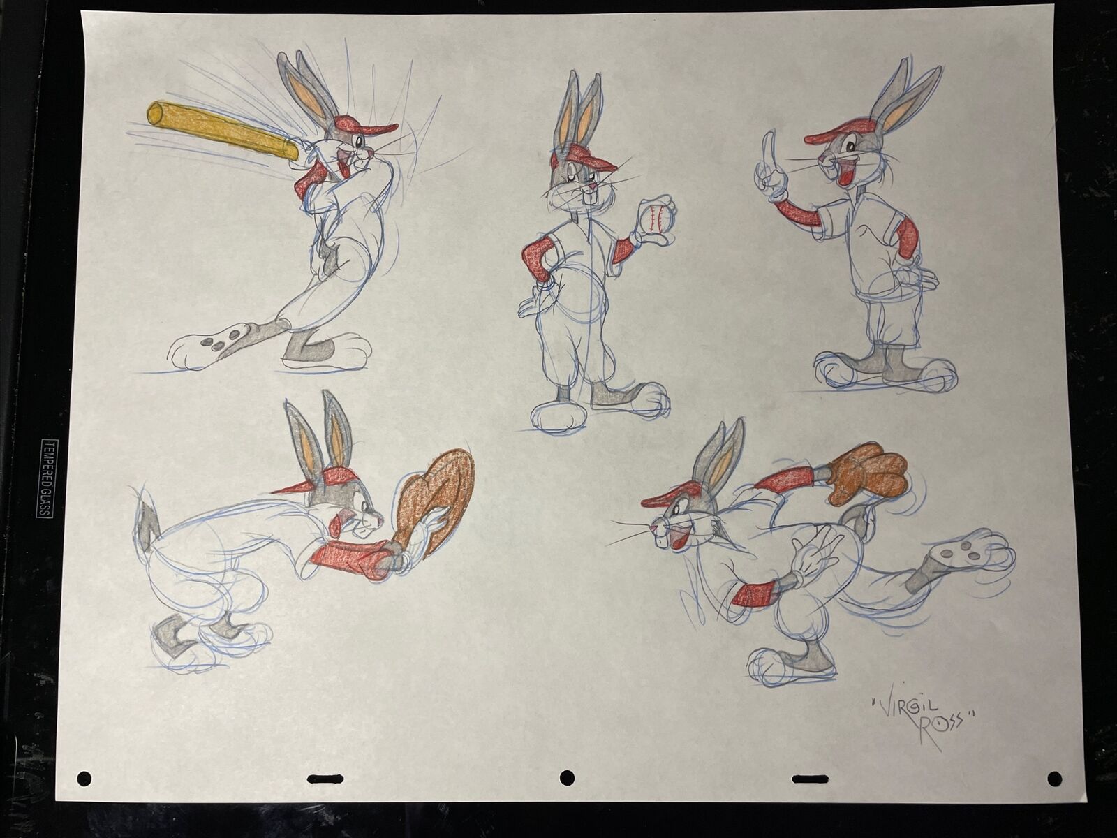 LOONEY TUNES Animation Cel art Chuck Jones Cartoons VIRGIL ROSS MODEL SHEET  X3