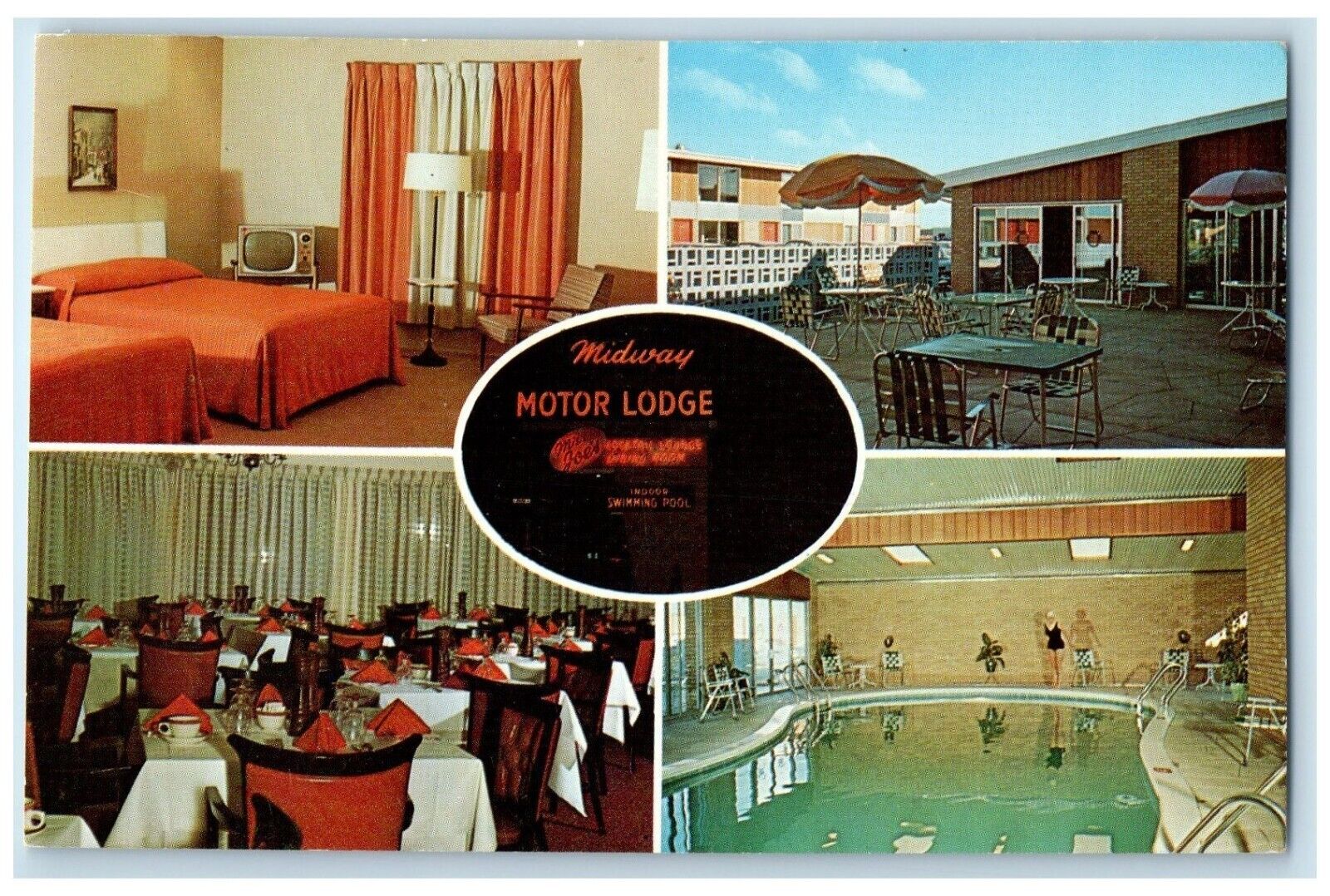 c1950's Midway Motor Lodge St. Paul Minnesota MN Multiview Vintage Postcard