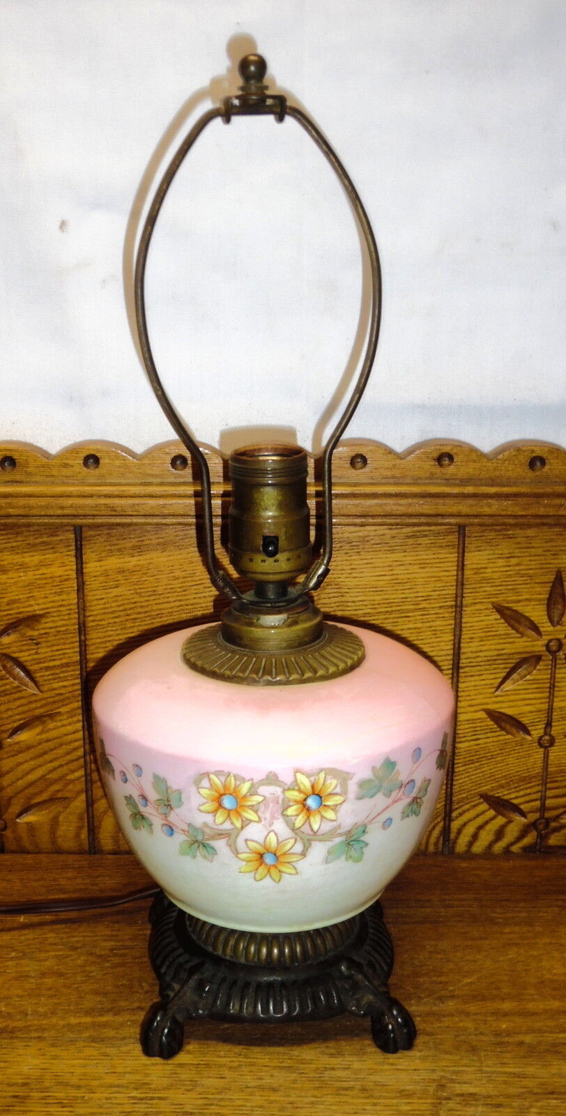 Old Smaller Size Electrified Kerosene Table Lamp