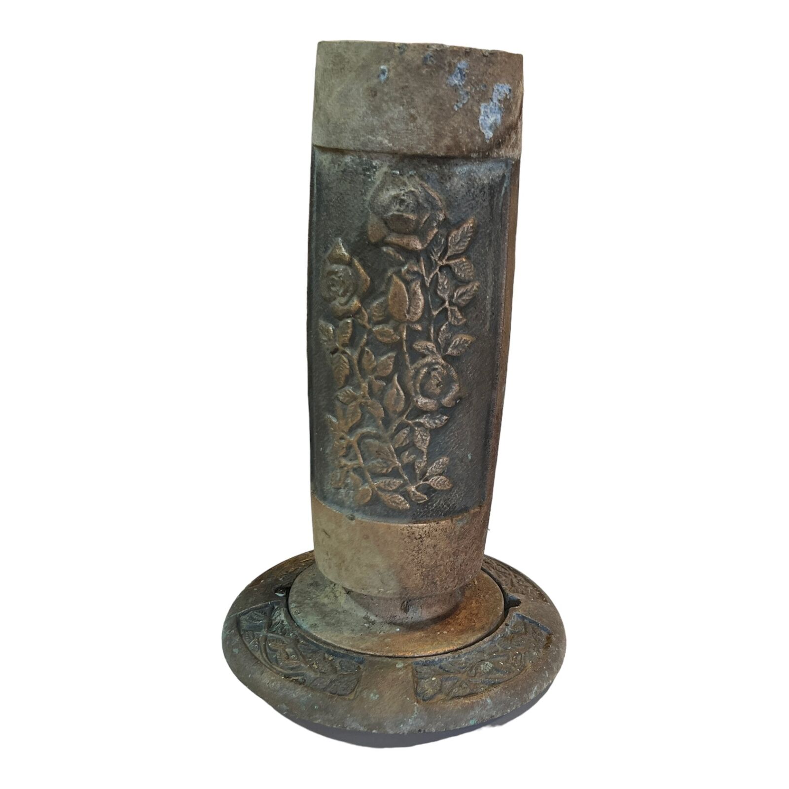 Vintage Bronze Metal Cemetary Vase