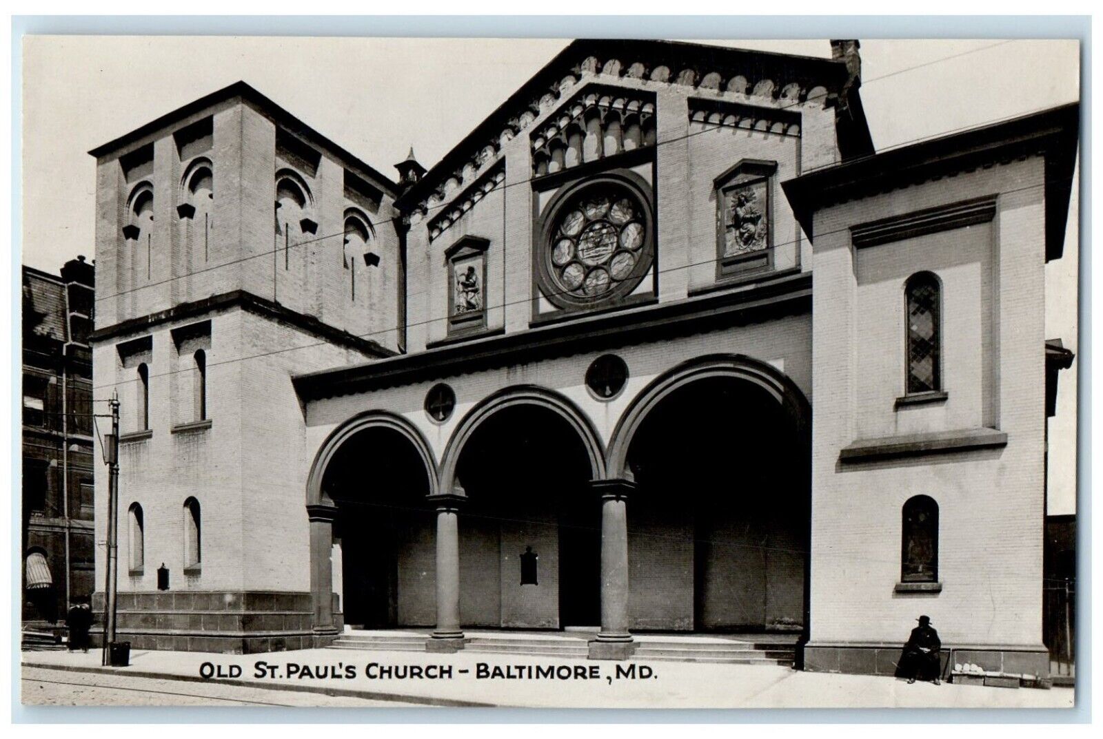 c1930's Old St. Paul's Church Baltimore Maryland MD RPPC Photo Vintage Postcard