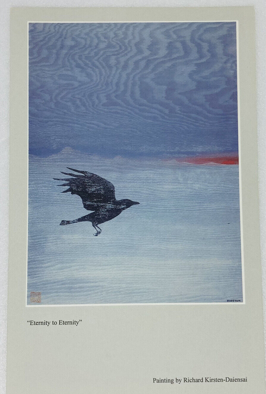 Vintage Richard Kirsten Dairnsai “Eternity To Eternity” Crow Bird Art Print P1