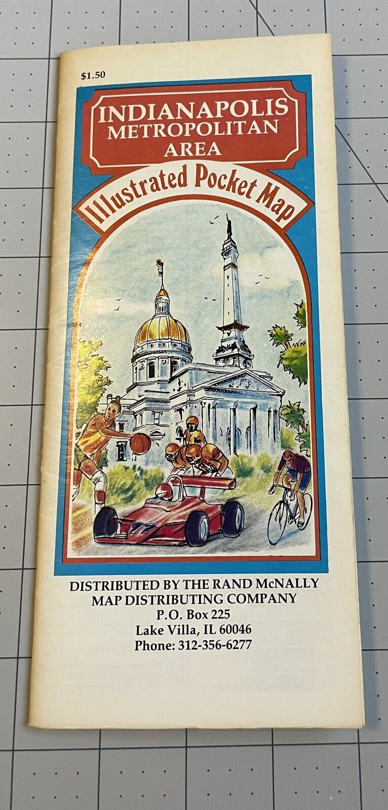 Vintage Indianapolis Illustrated Pocket Map 1985