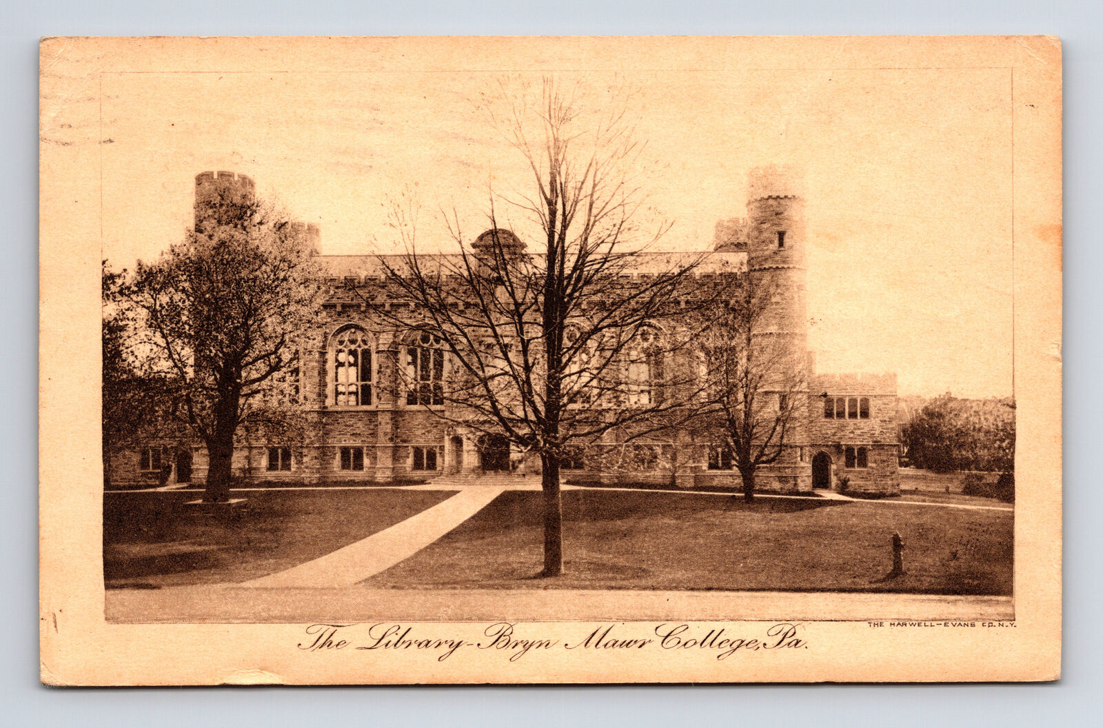 1909 The Library Bryn Mawr PA College Harwell-Evans Co Postcard