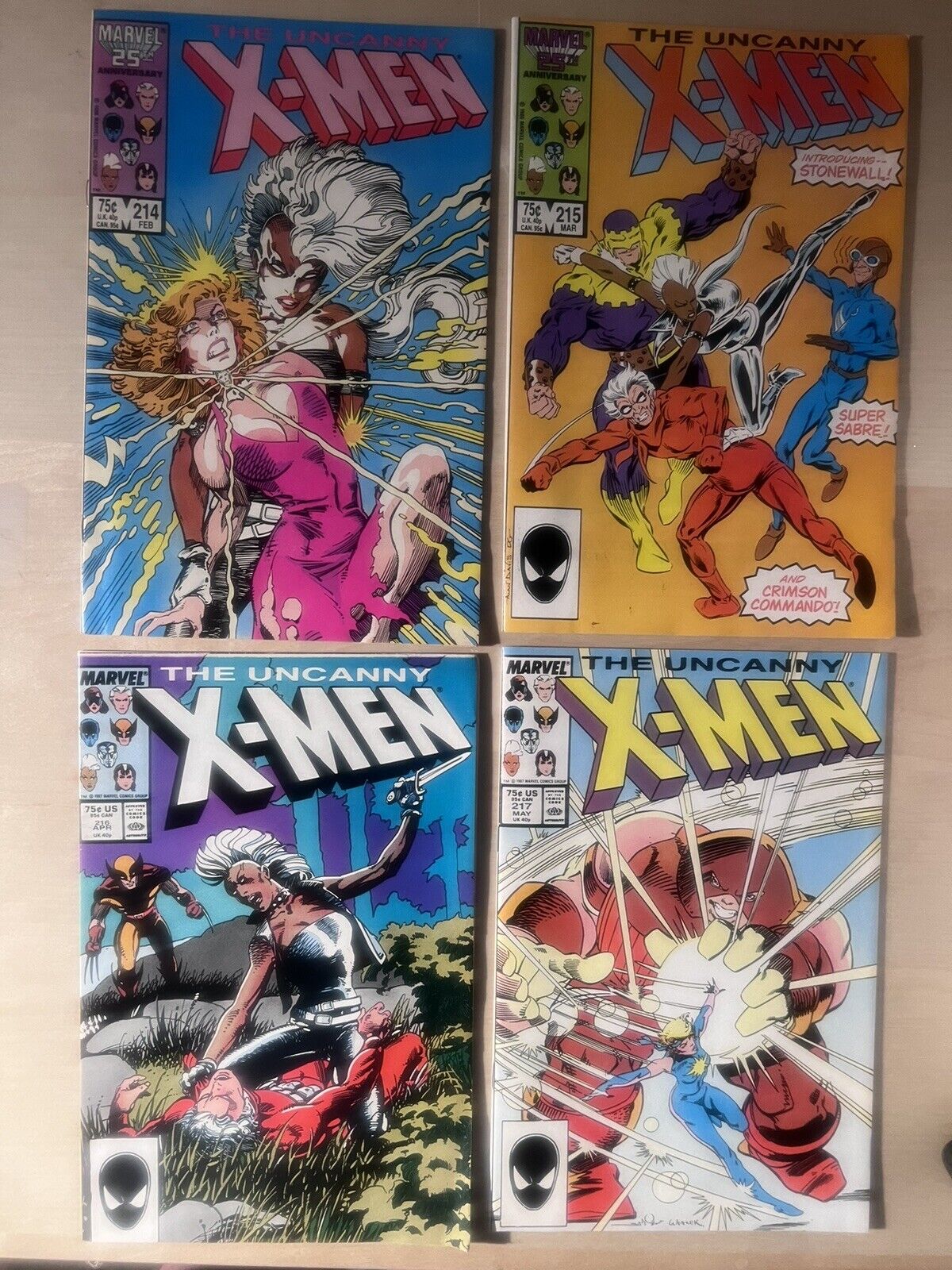 UNCANNY X-MEN #214 215 216 & 217 ( 1987 Marvel ) 9.0 NM
