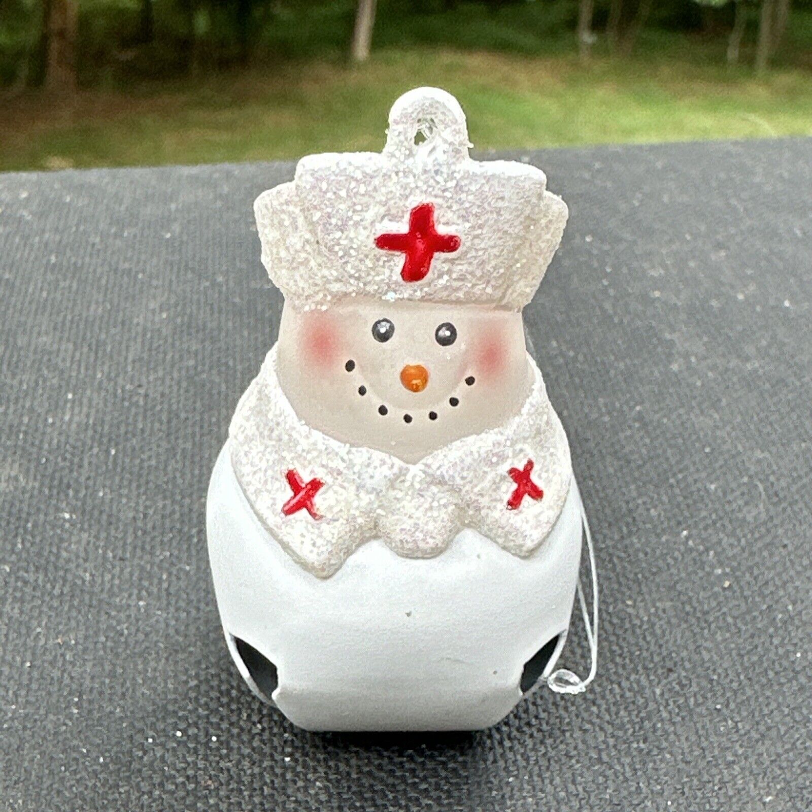 Vintage Red Cross Hospital Doctor\'s Office Nurse Bell Sparkle Ornament 2\