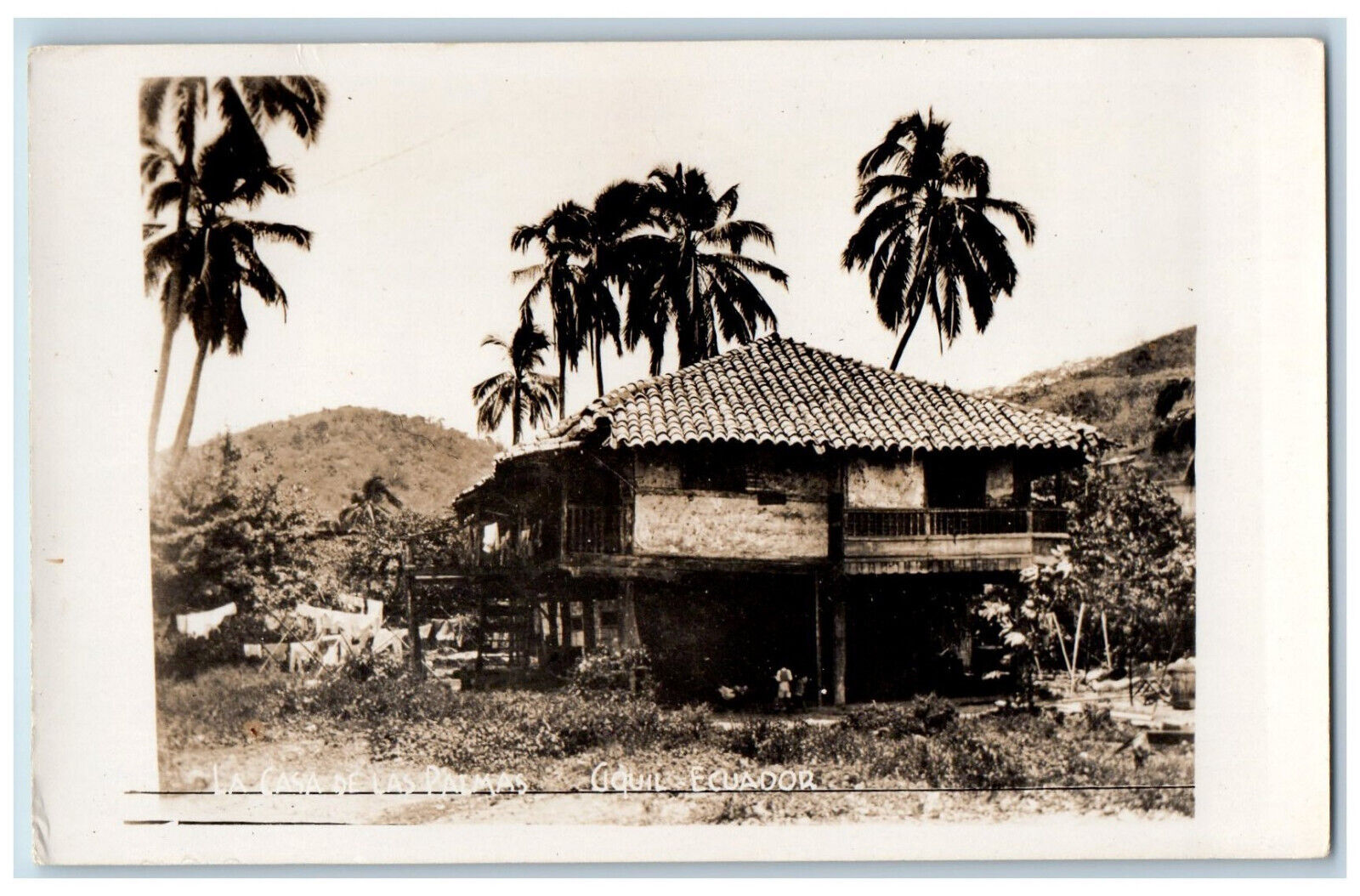 Guayaquil Ecuador Postcard La Casa De Las Palmas c1930's Vintage RPPC Photo