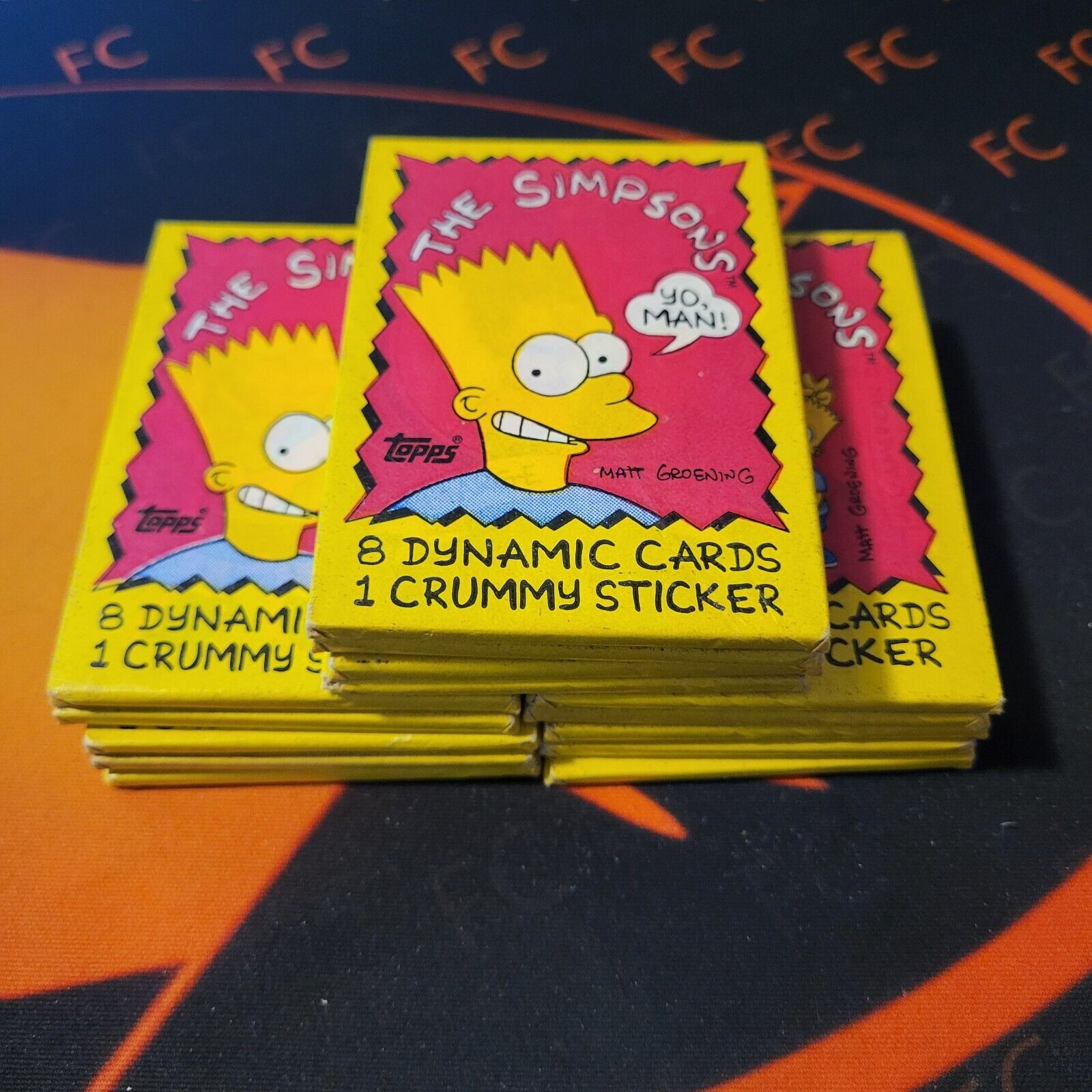 (14) Wax Pack Lot - 1990 Topps The Simpsons Trading Cards Sealed Wax Packs
