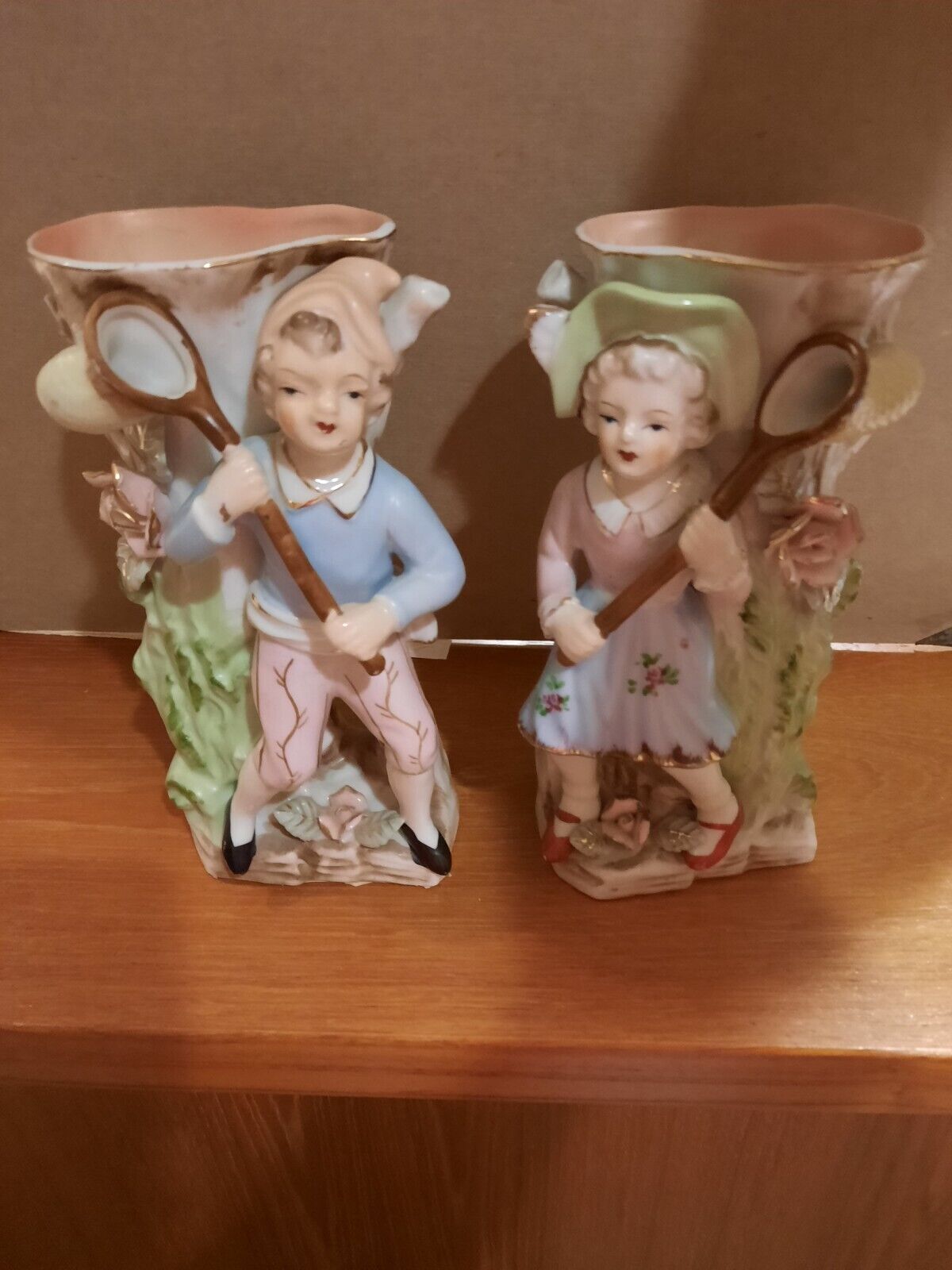 vintage pair of ceramic vases