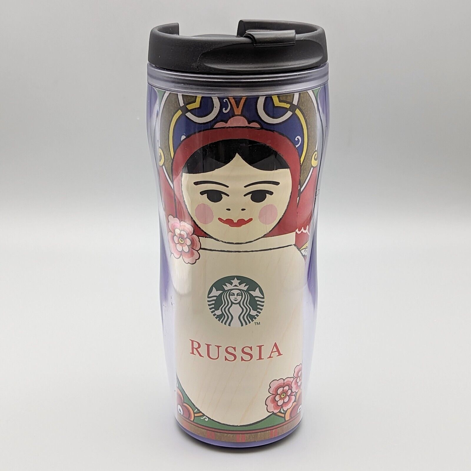 New 2012 Starbucks Russia Matryoshka Nesting Doll Plastic Tumbler Cup 12oz