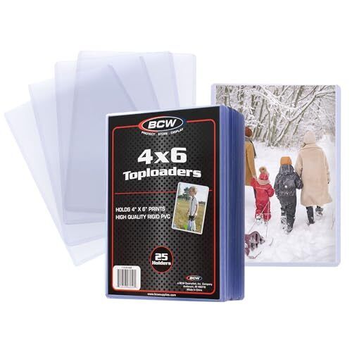 BCW (25) 4x6 Post Card & Photo Topload Holders - Rigid Plastic Sleeves Brand