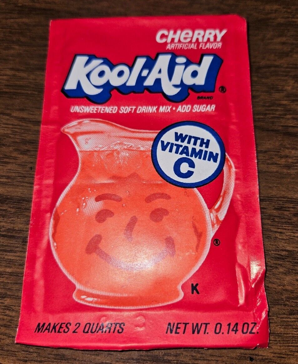 1x Vintage Cherry Kool Aid Packet NOS General Foods Advertising Retro 80's