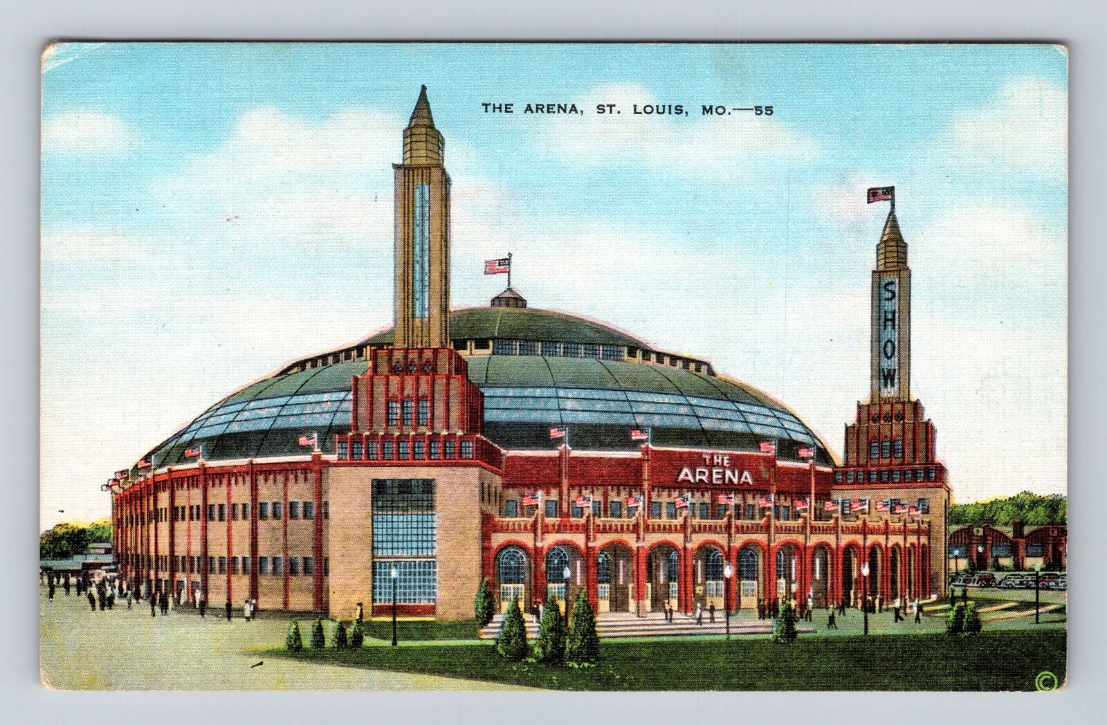 St. Louis MO-Missouri, 1929 Arena Exhibit Hall, Razed In 1999, Vintage Postcard
