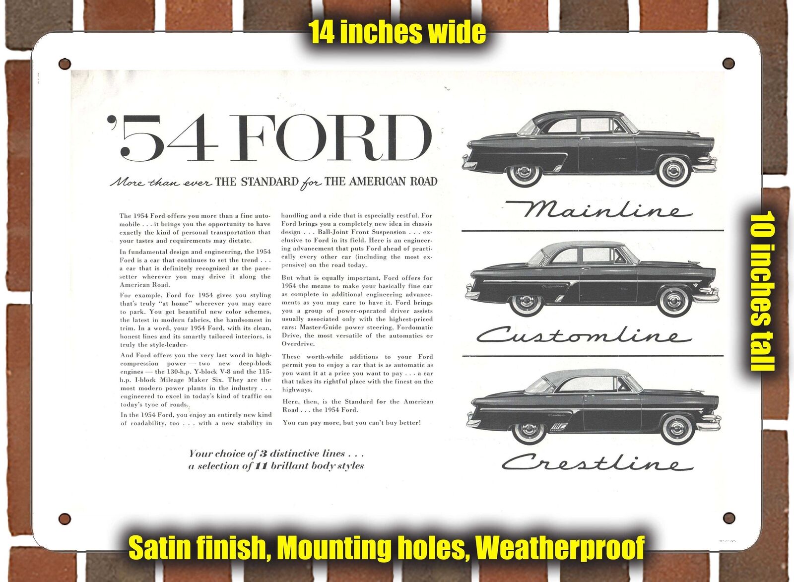 METAL SIGN - 1954 Ford