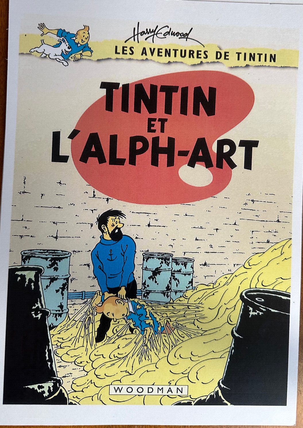 Tintin Harry Edwood Pastiche Woodman 12 album-size heavy stock album covers