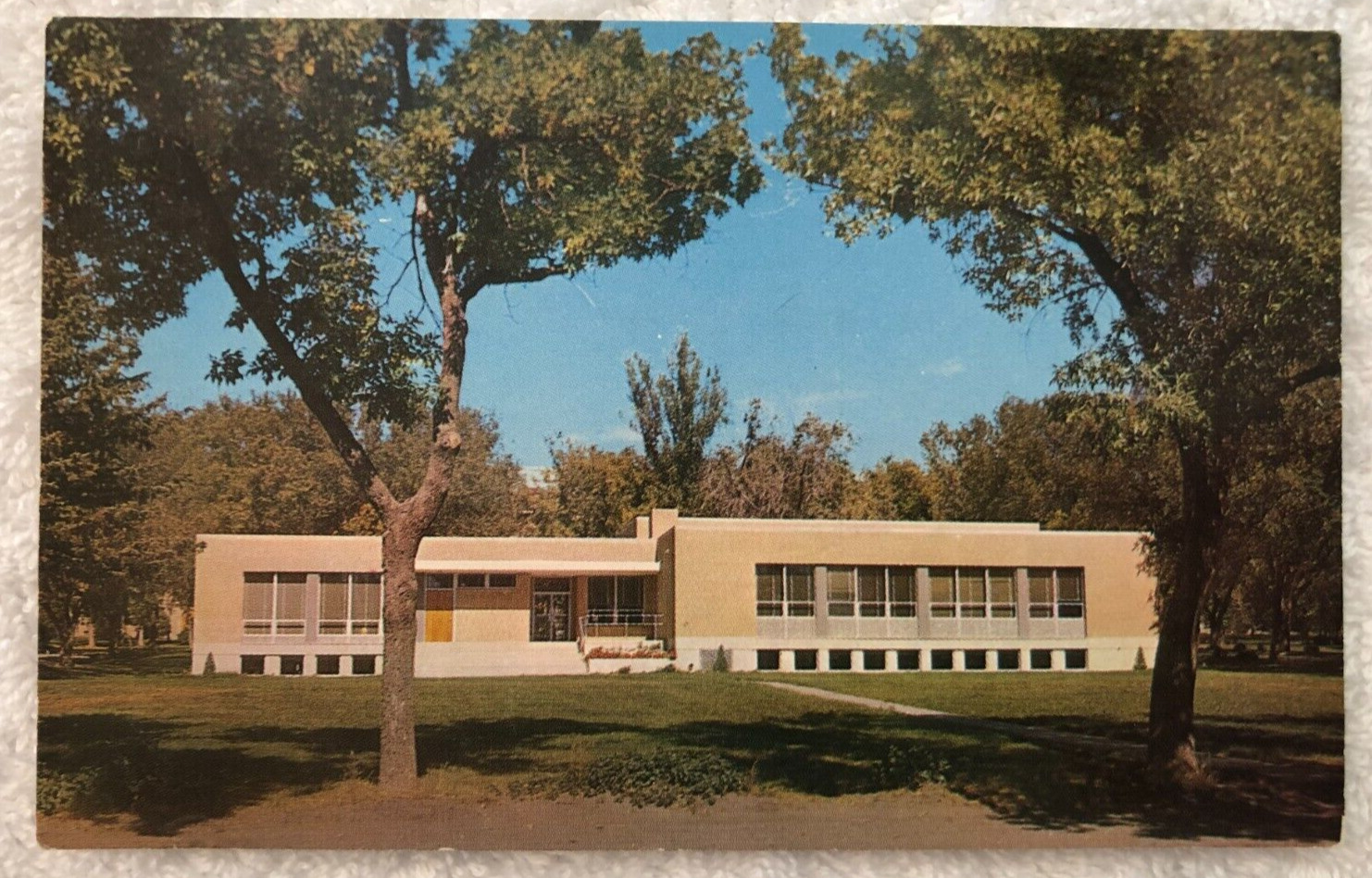 Post Card, New Library, Rocky Mountain College Billings, Montana. Posted 1952