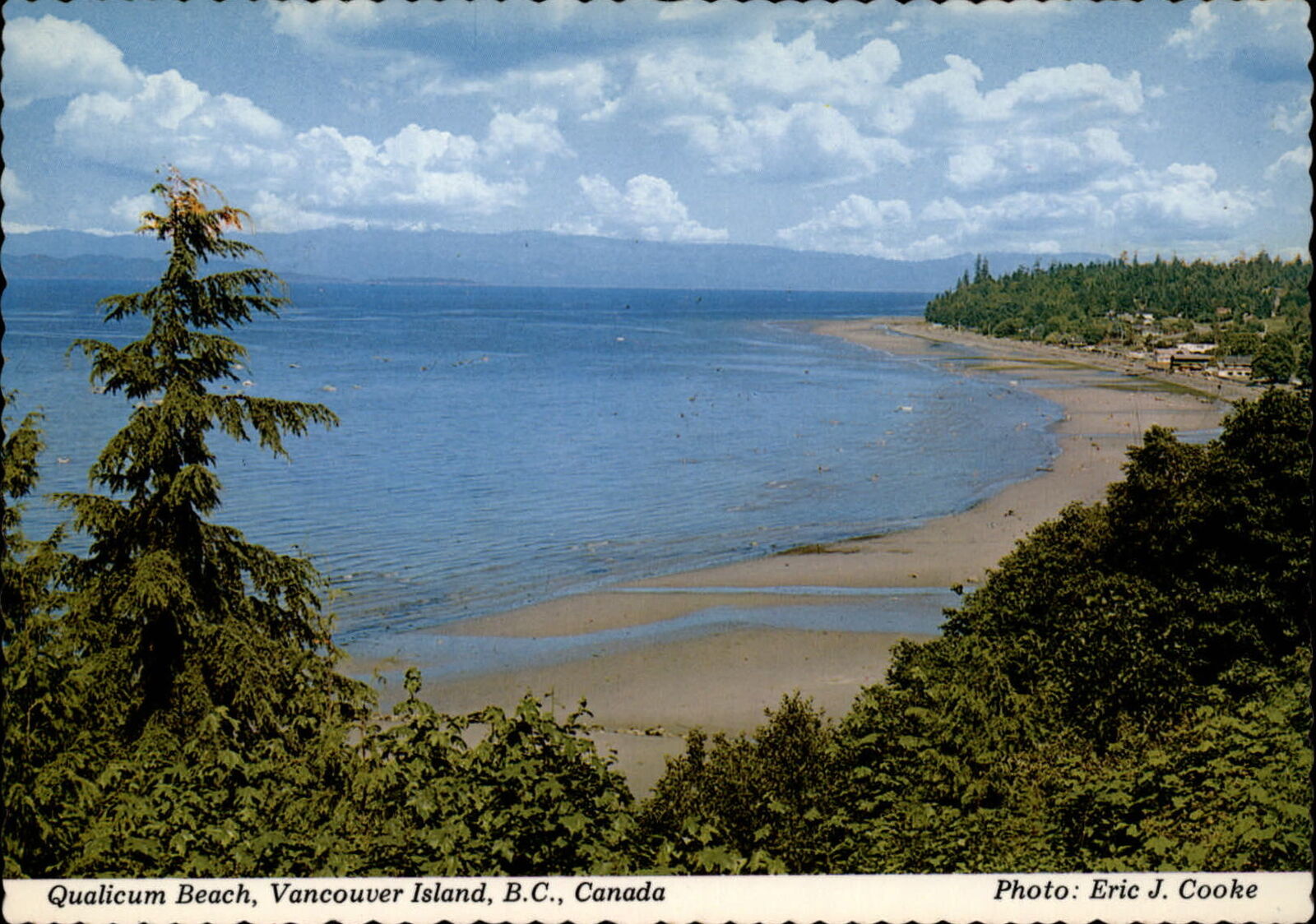 Canada British Columbia Vancouver Island Qualicum Beach aerial ~ postcard sku271