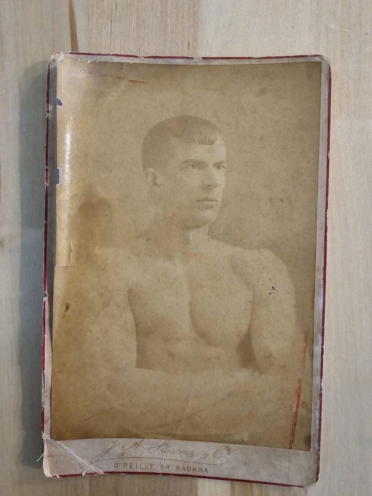 1880s CUBAN BODYBUILDER FONT BEEFCAKE GAY INTEREST CABINET ORIGINAL Photo 599