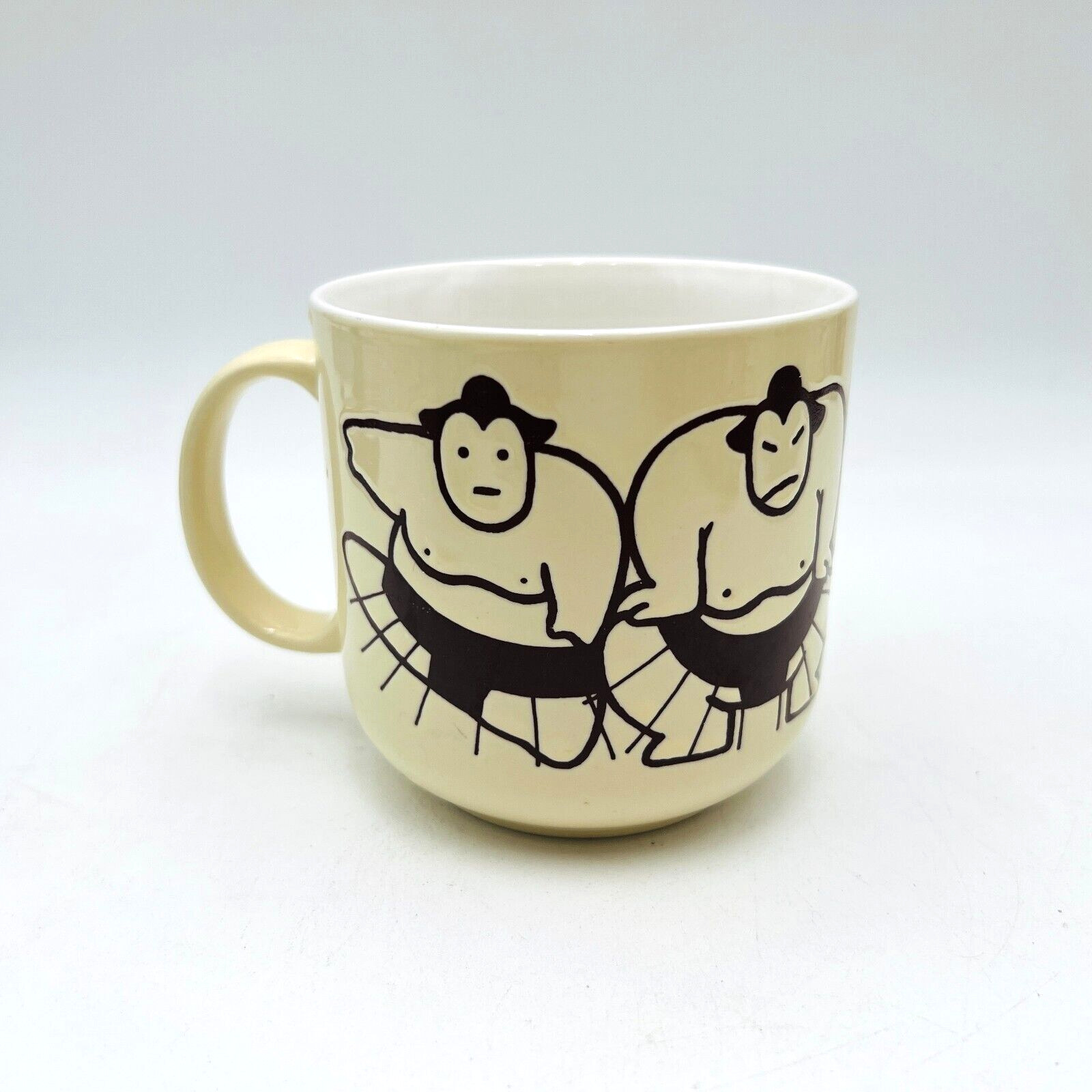 Vintage Sumo Wrestlers Rikishi Somotori Osumosan Coffee Mug Cup Kato Kogei Japan