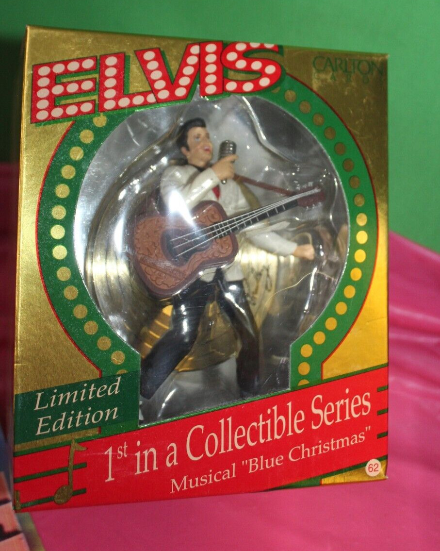 Carlton  Heirloom Elvis 1st In Collectible Musical Blue Christmas 1995 Ornament
