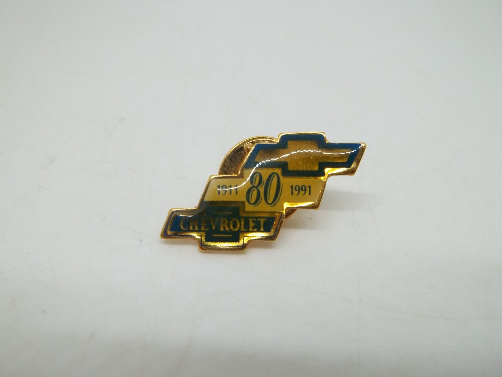 Chevrolet Bowtie 80 years 1911 to 1991 Lapel Pin Tie Tack Hat Pin Chevy