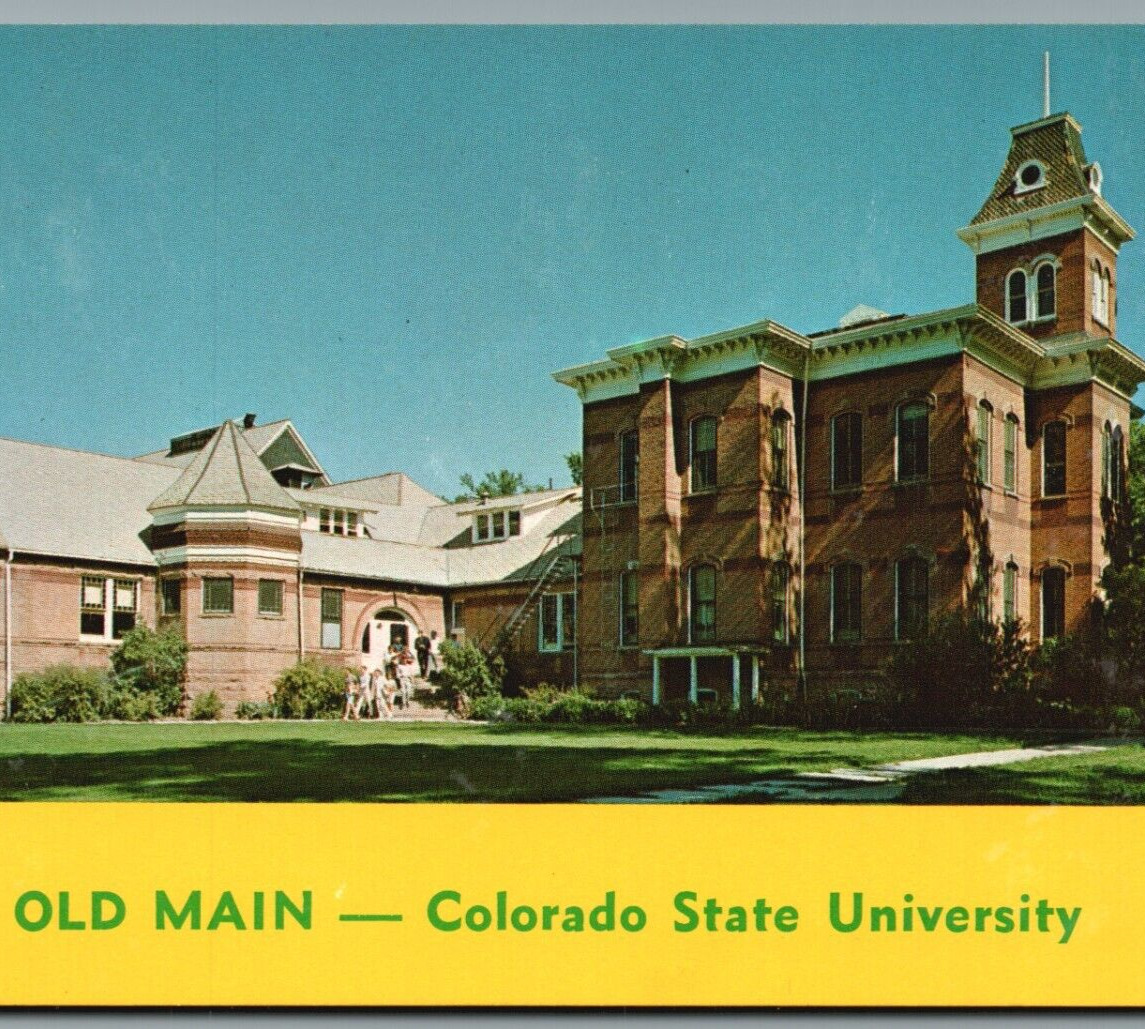 Old Main-Colorado State University  Fort Collins Colorado CO. VTG Postcard/pc324