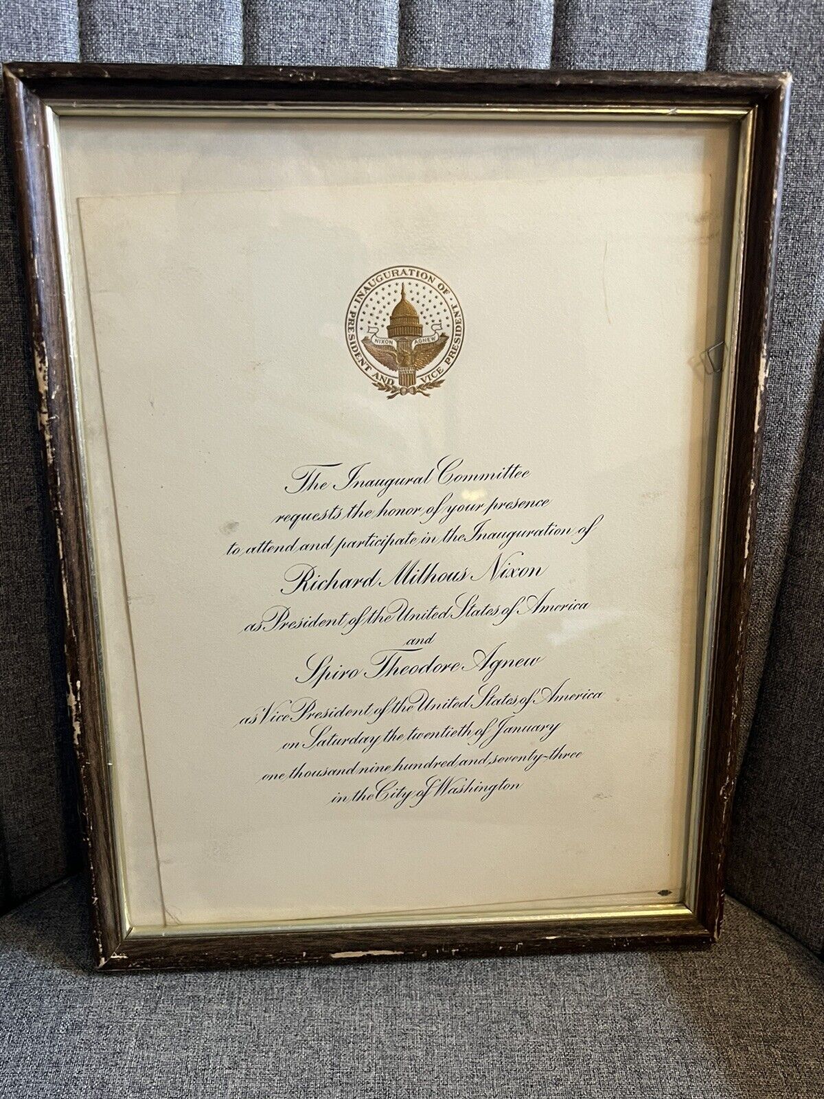 Official 1973 Nixon-Agnew Inauguration Invitation