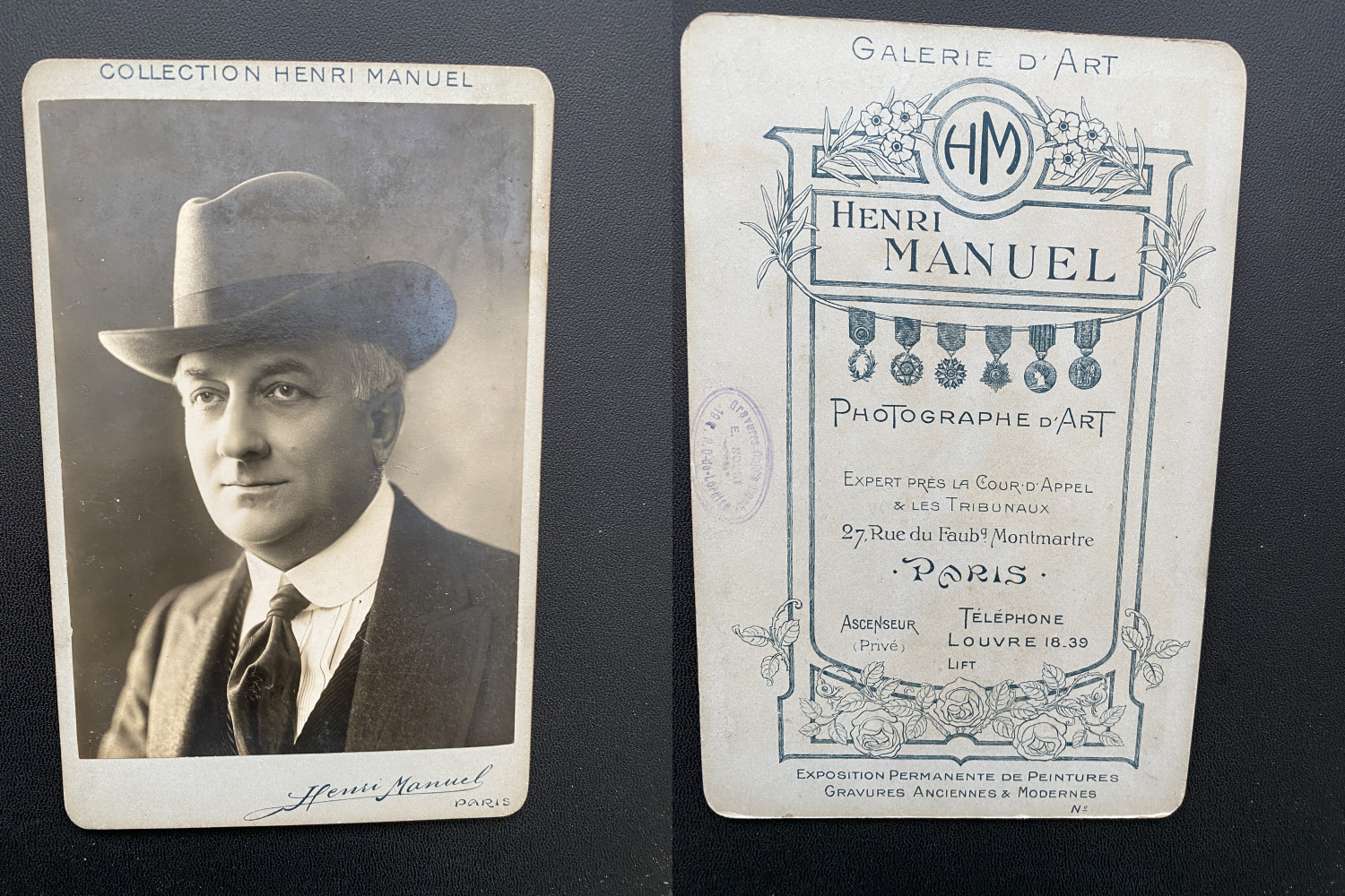 Henri Manuel, Paris, Vintage Silver Print ID Actor  Print a