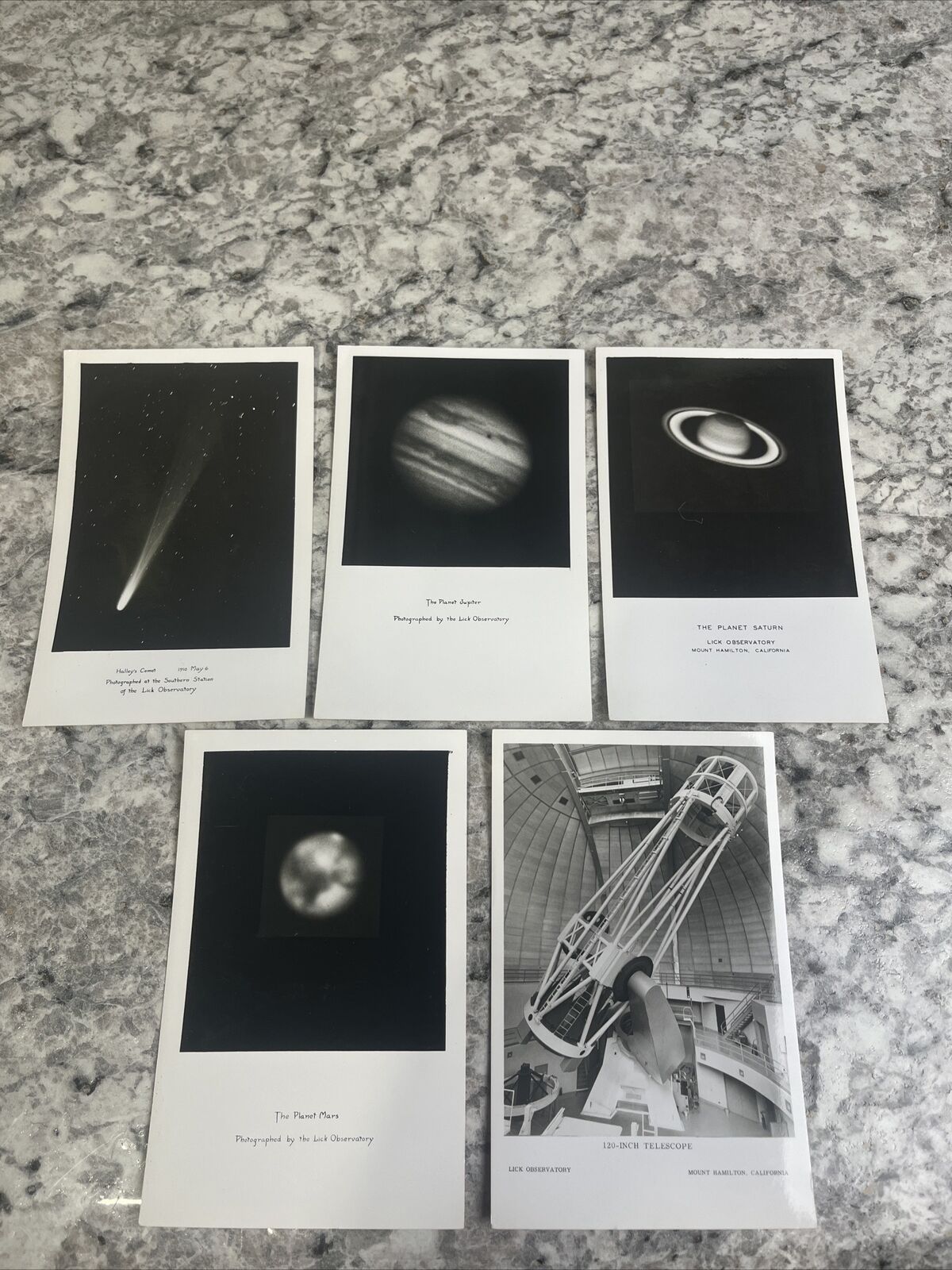 Lot Of 5 Photo Postcards Astronomy RPPC Mount Lick Observatory Hamilton Ca.