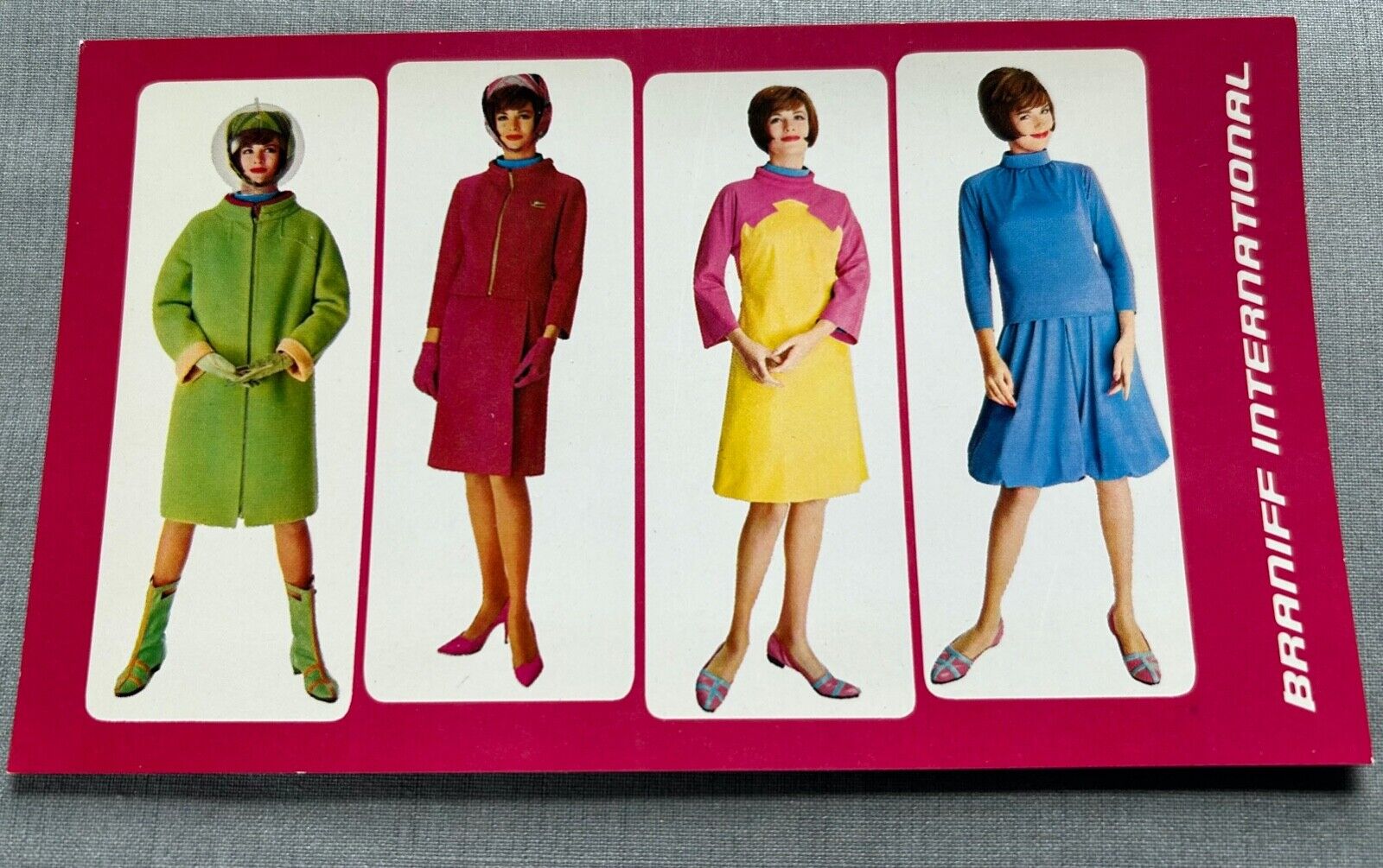 postcard Braniff International airline  High Fashion Quick Change