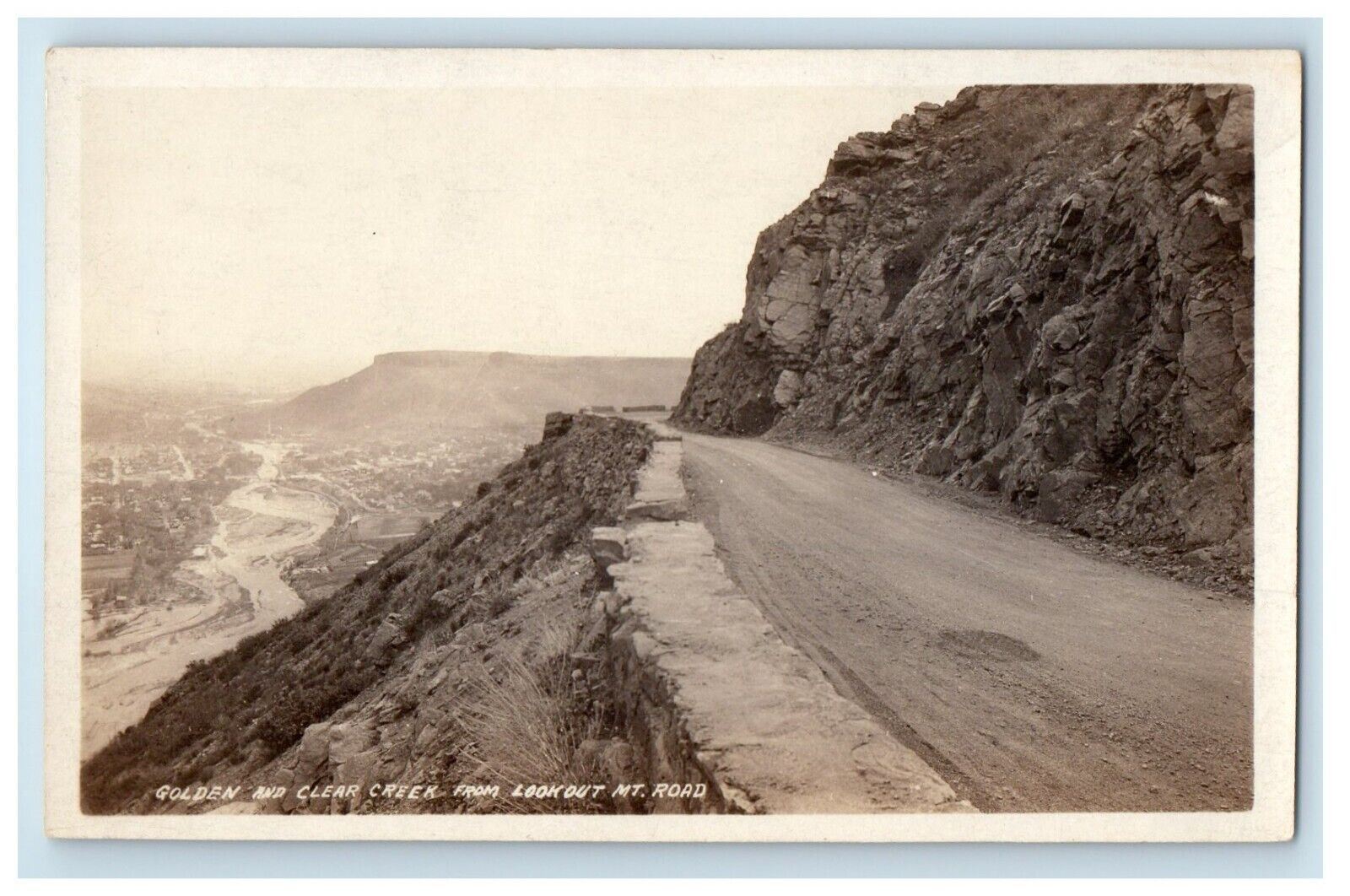 c1910's Lookout Mt. Road View Golden and Clear Creek CO RPPC Photo Postcard