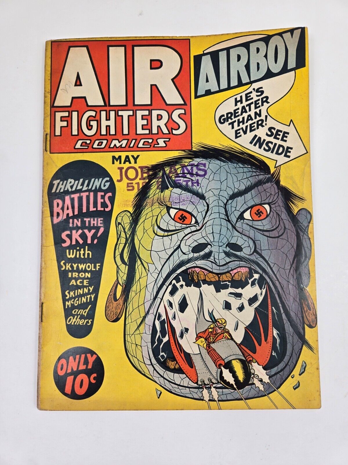 Air Fighters Comics #8 Hillman Periodicals 1943 Golden Age WWII Cover