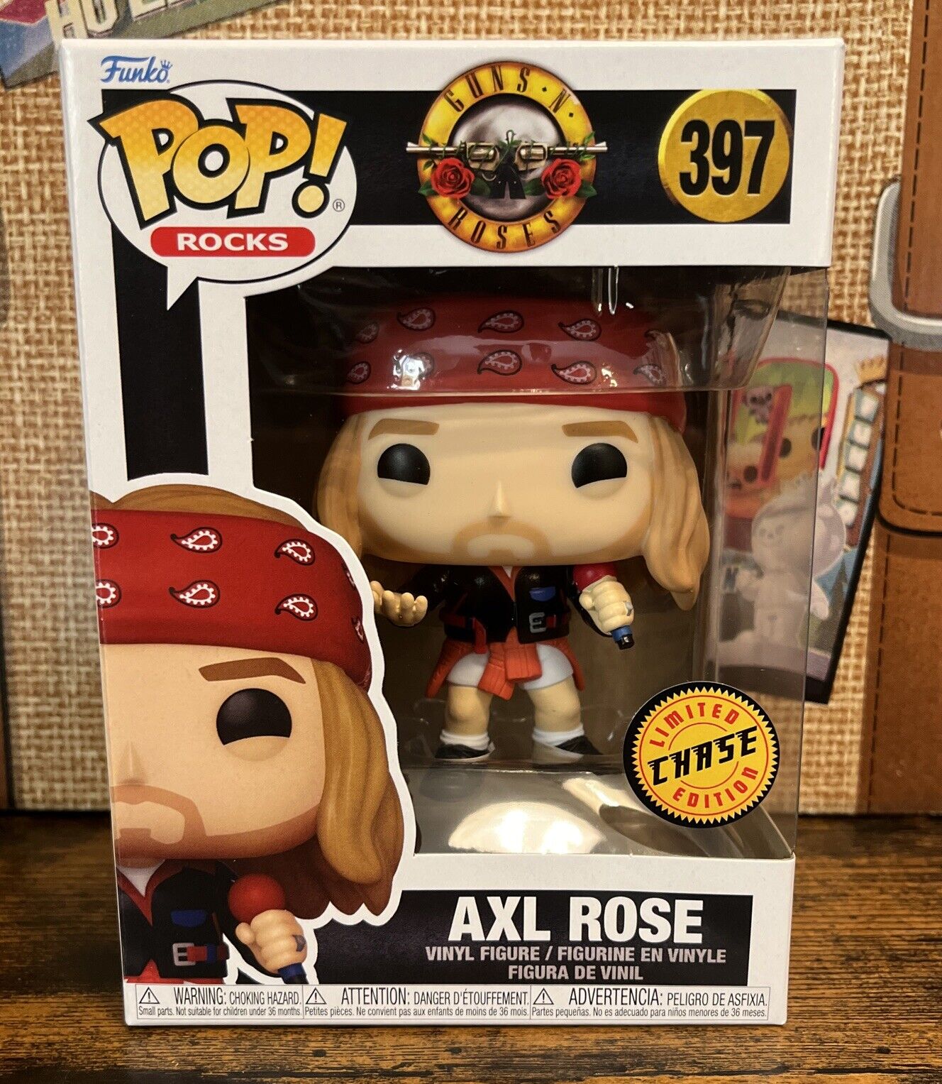 Guns N\' Roses Axel Rose (1992) Funko Pop #397 Chase + Pop Protector