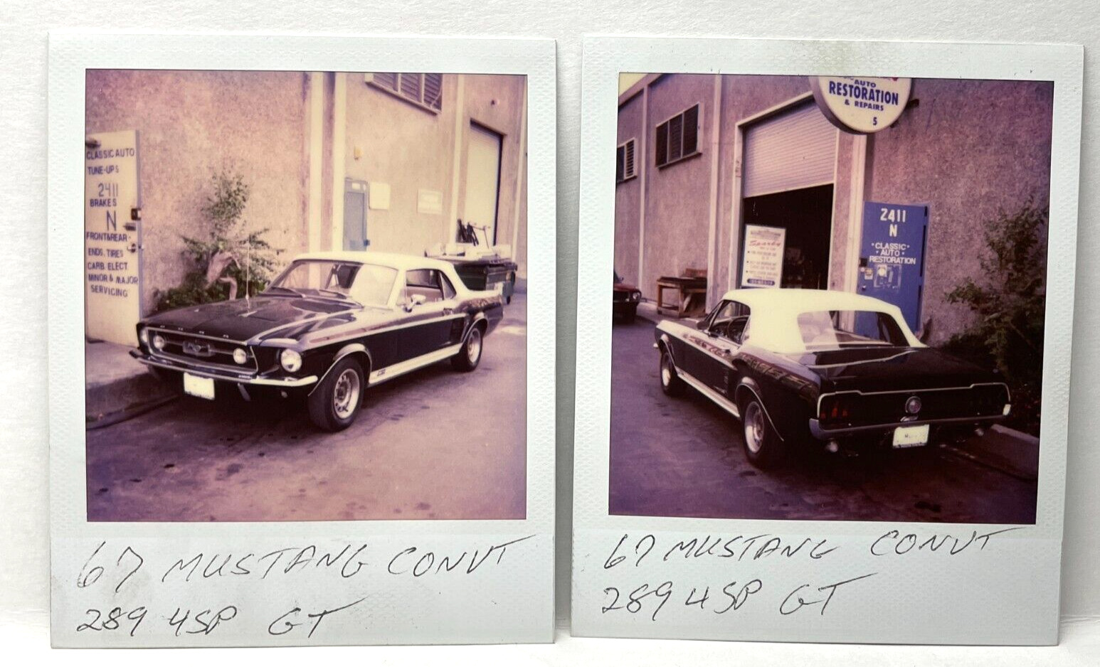 CC9 Photograph 1980's Polaroid Artistic 1967 Ford Mustang GT Convertible 289 45P