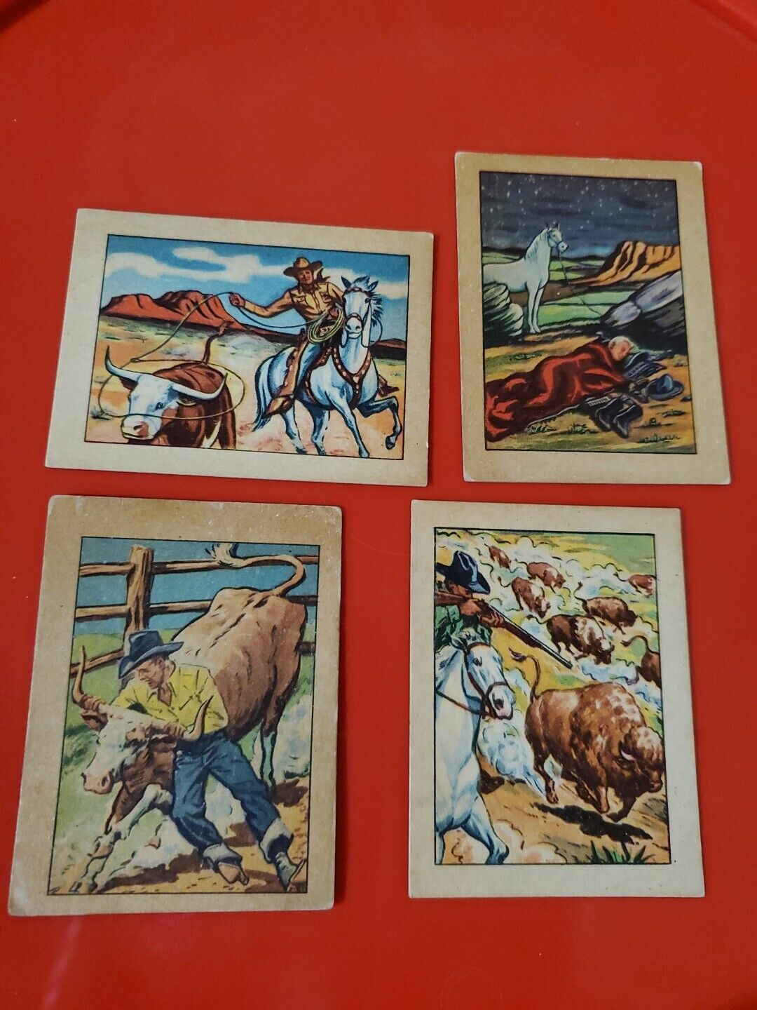 1951 POST CEREAL HOPALONG CASSIDY CARDS - 4 card lot - # 8, 19, 26, 35
