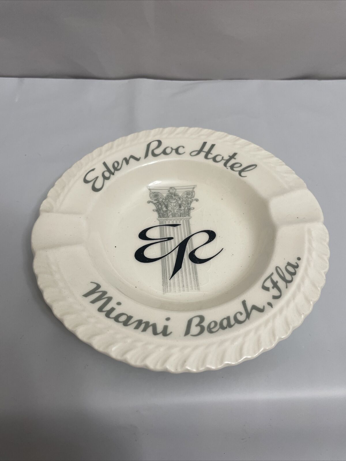 Harkerware Eden Roc Miami Beach Fla Ashtray harker pottery vintage florida