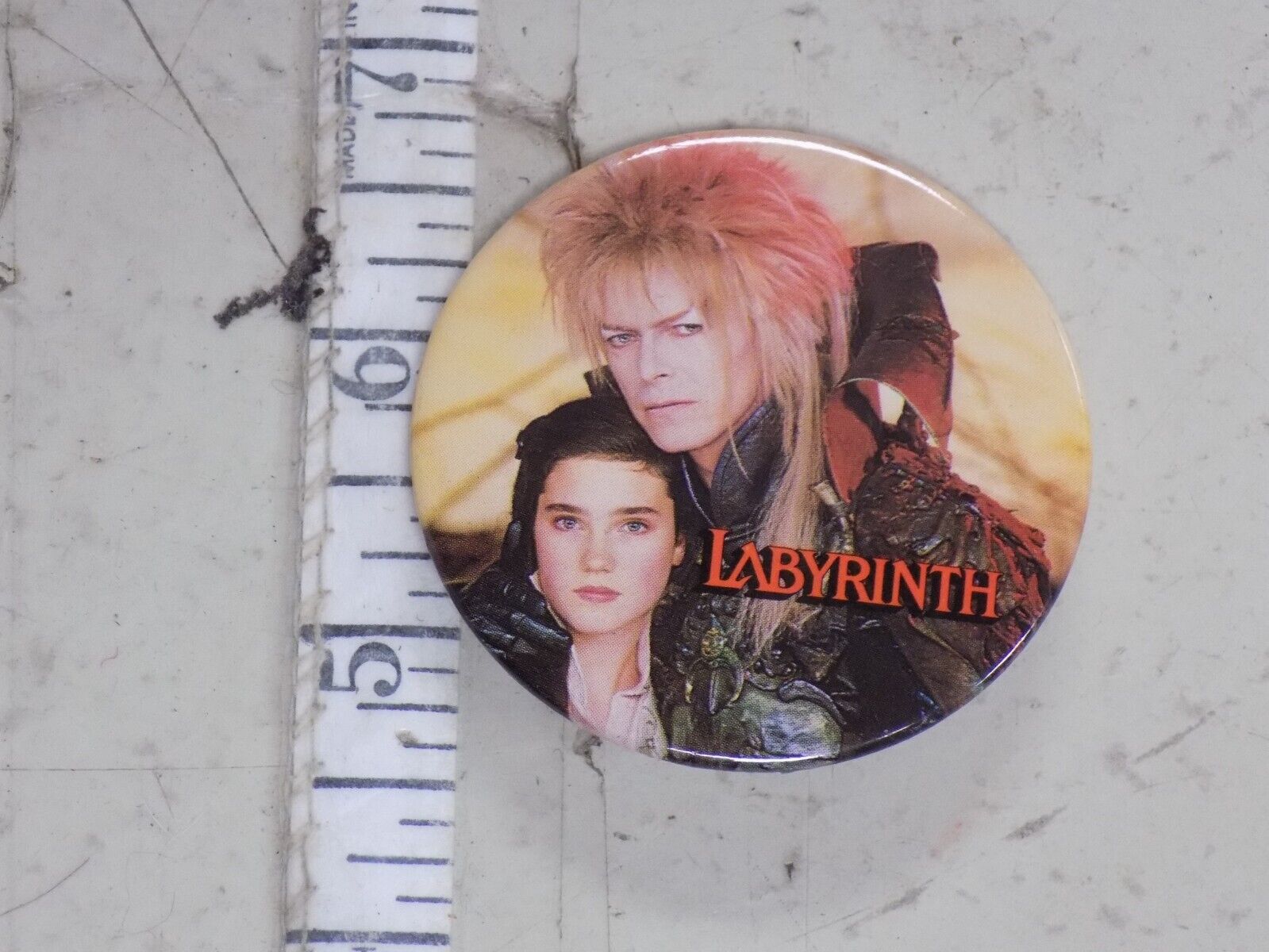 Vintage Pinback Pin Button labyrinth David Bowie