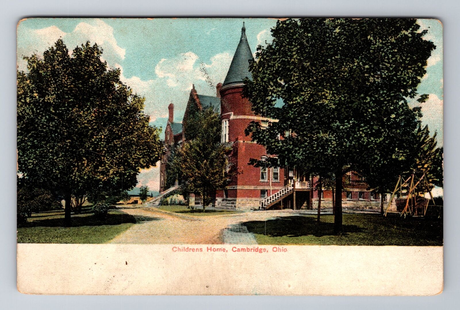 Cambridge OH-Ohio, Childrens Home, Antique, c1909 Vintage Souvenir Postcard