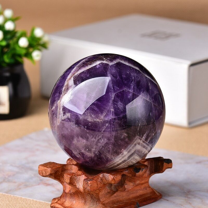 40mm Natural Dream Amethyst Reiki Healing quartz sphere ball crystal stone