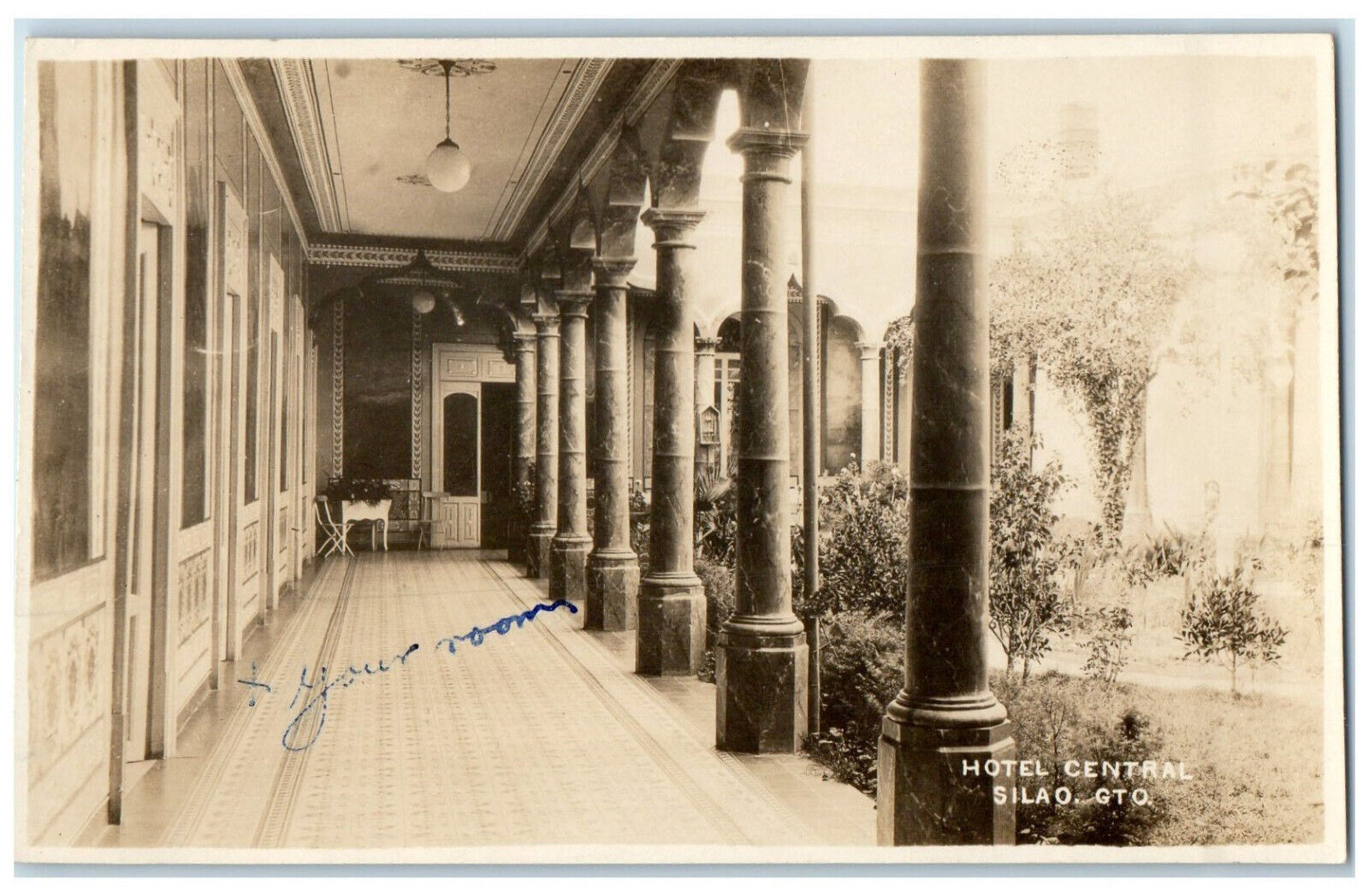 c1940\'s Hotel Central Silao Guanajuato Hallway Mexico RPPC Photo Postcard