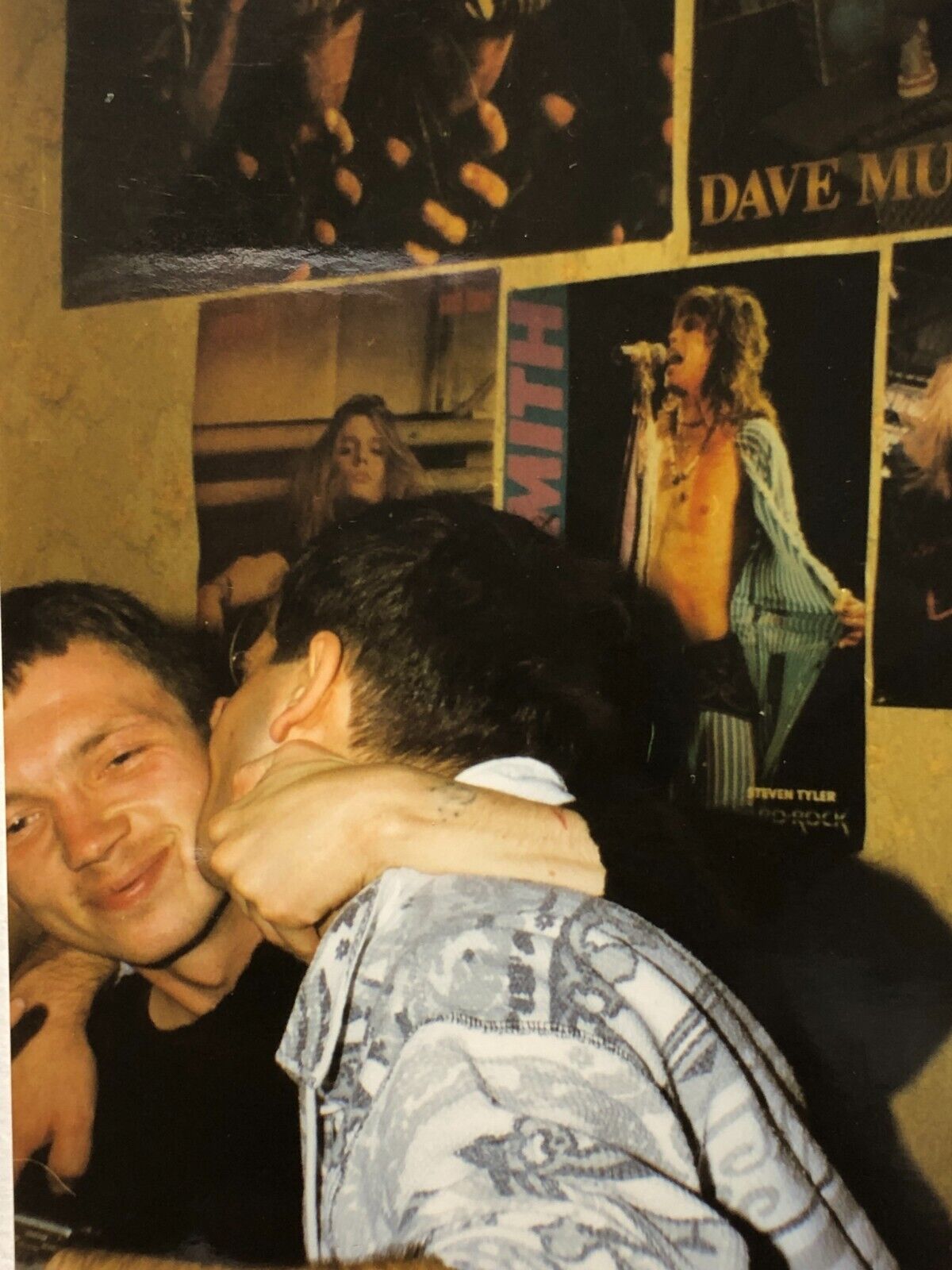 2000s Vintage Photo Affectionate Guys Men Gentle Kiss Hug Gay int Portrait