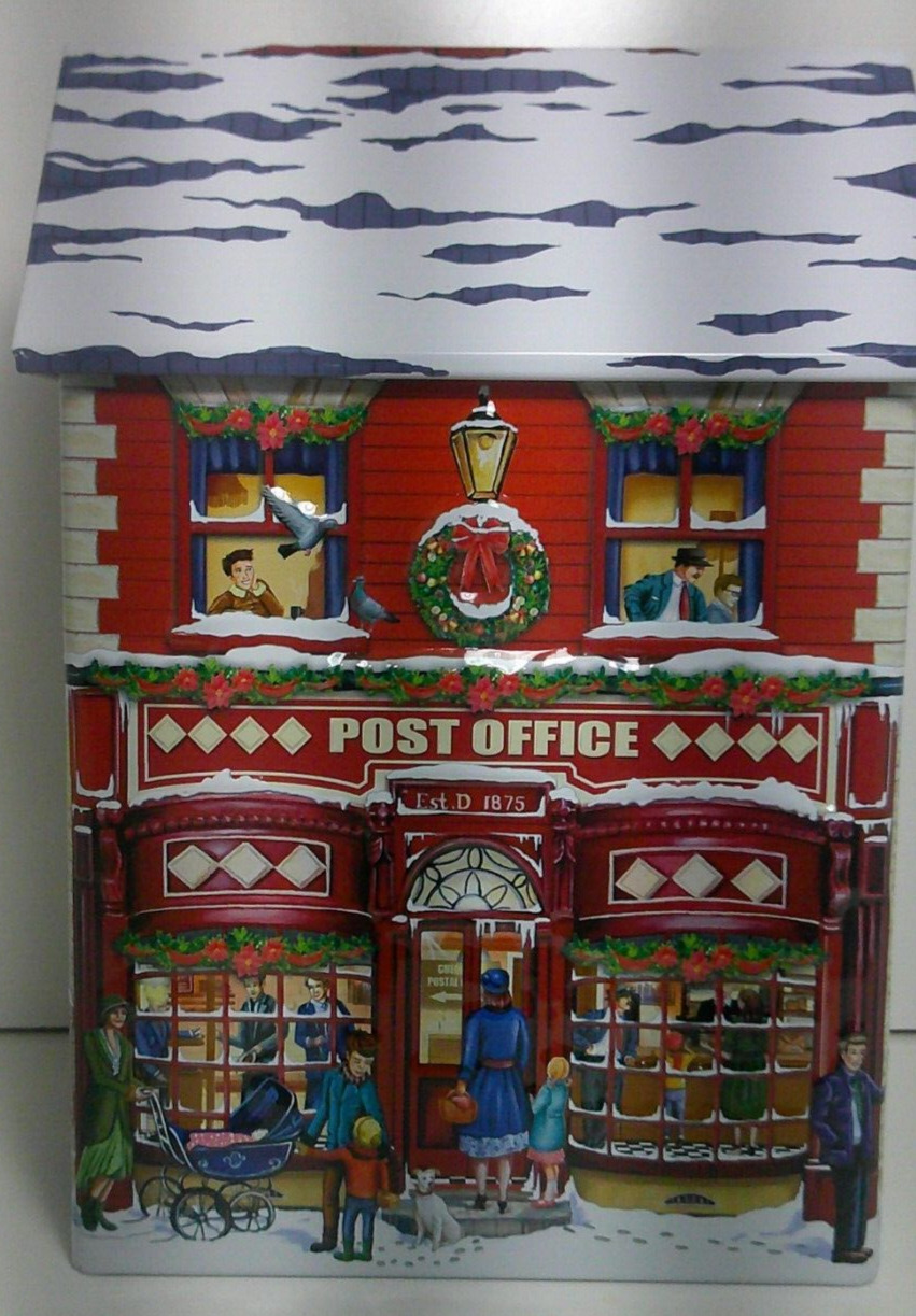 Harry London, Embossed Holiday Collectible Post office / coffee shop Tin