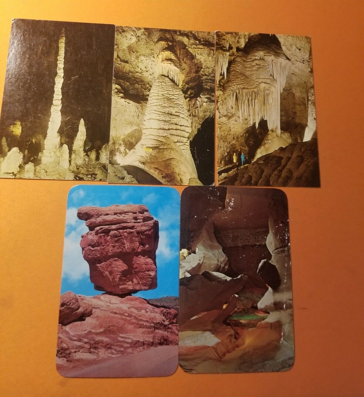 Vintage post card lot Of 5  Vertical Caves Photograph color