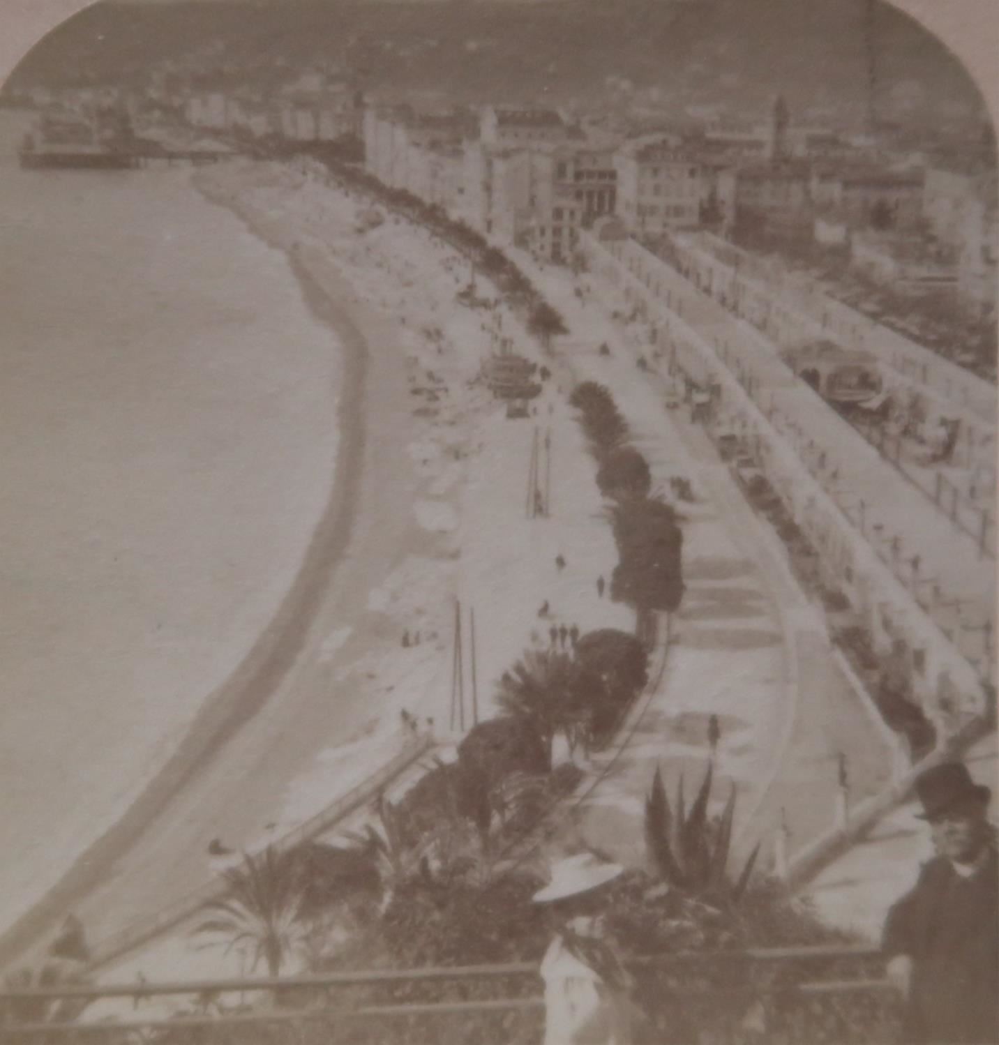 1898 NICE SOUTH FRANCE FAVORITE WINTER RESORT OF FRANCE BEACH STEREOVIEW 33-66