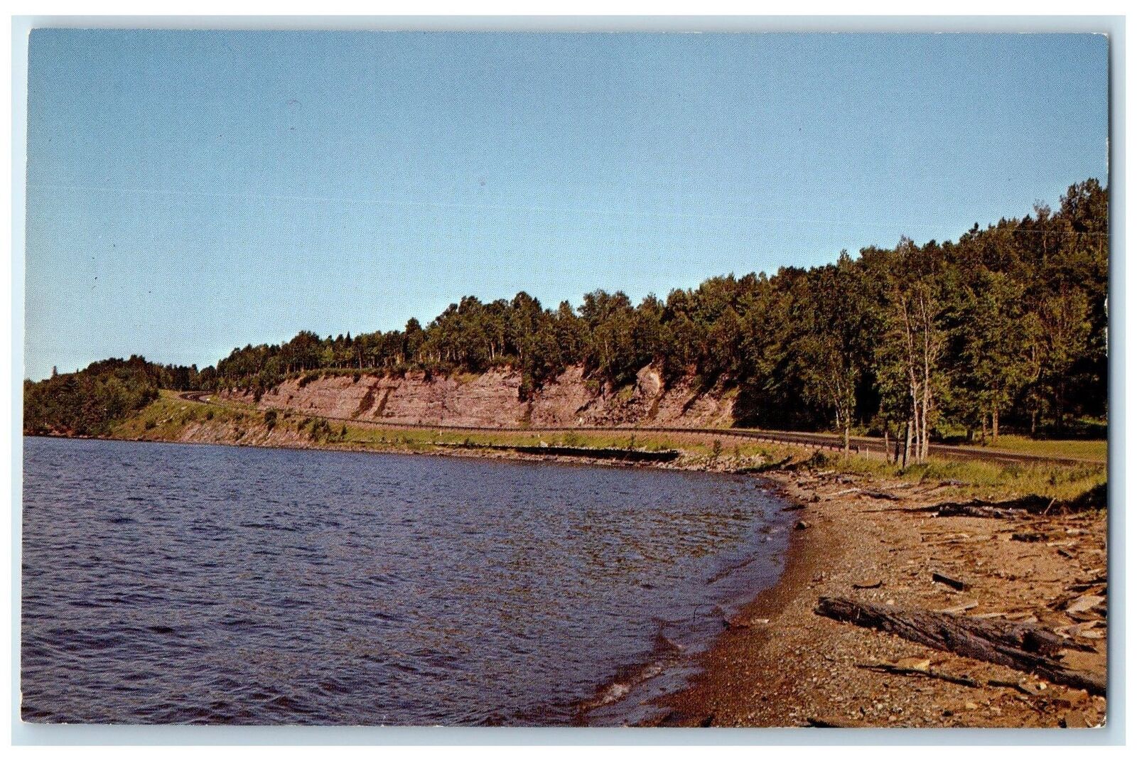 c1950's Red Rocks Colored Sands Stone Formation View Baraga Michigan MI Postcard