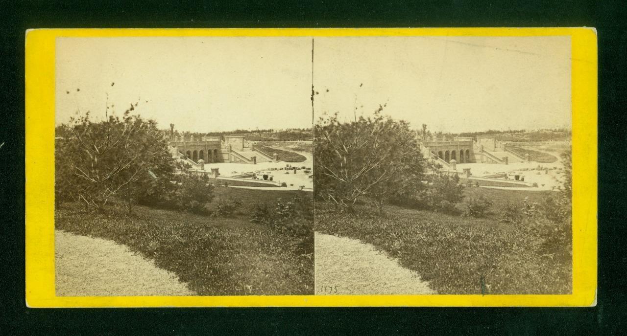 a744, E & H T Anthony Stereoview, #1175, The Terrace Under Construction, 1860s